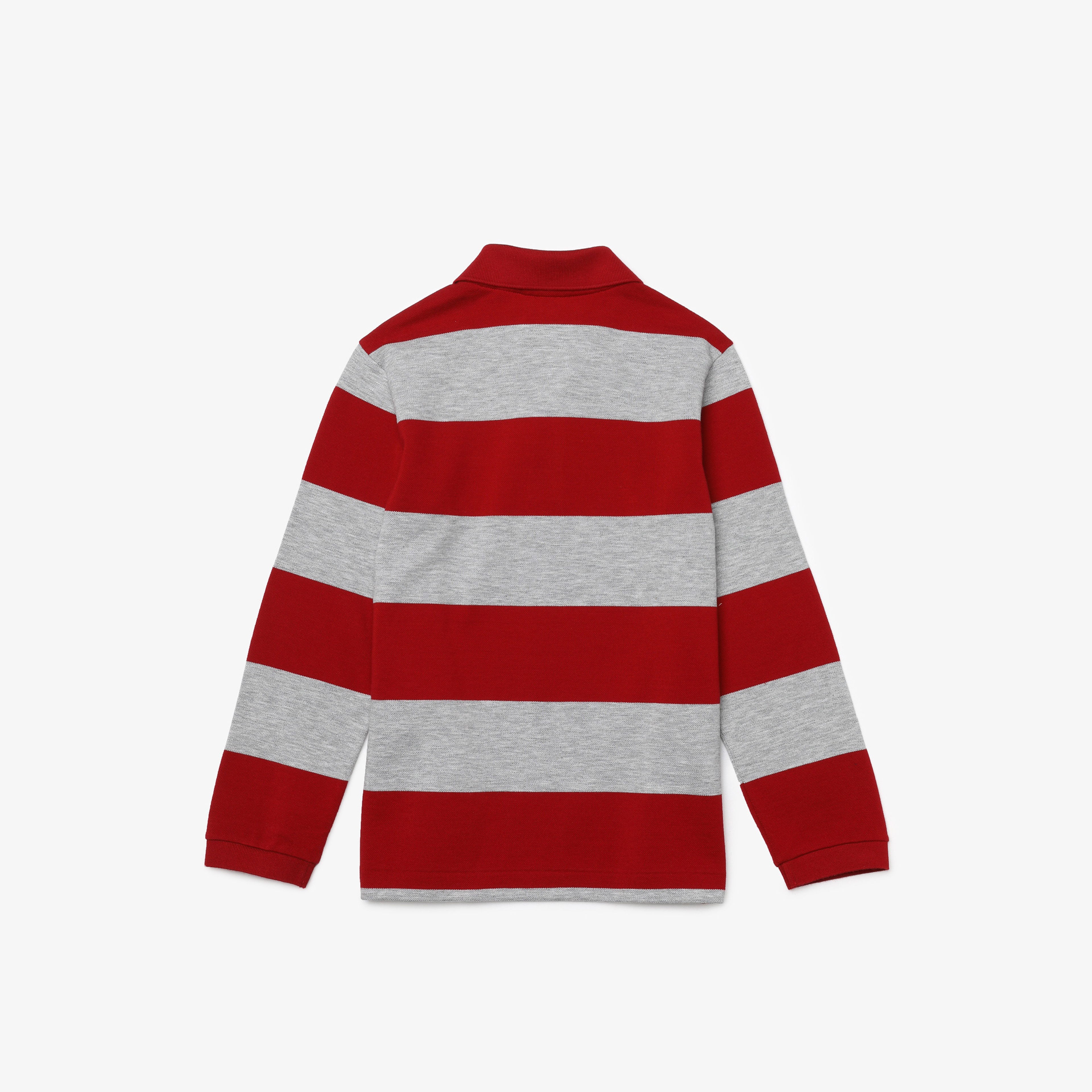 Lacoste Erkek Çocuk Regular Fit Uzun Kollu Çizgili Gri Polo