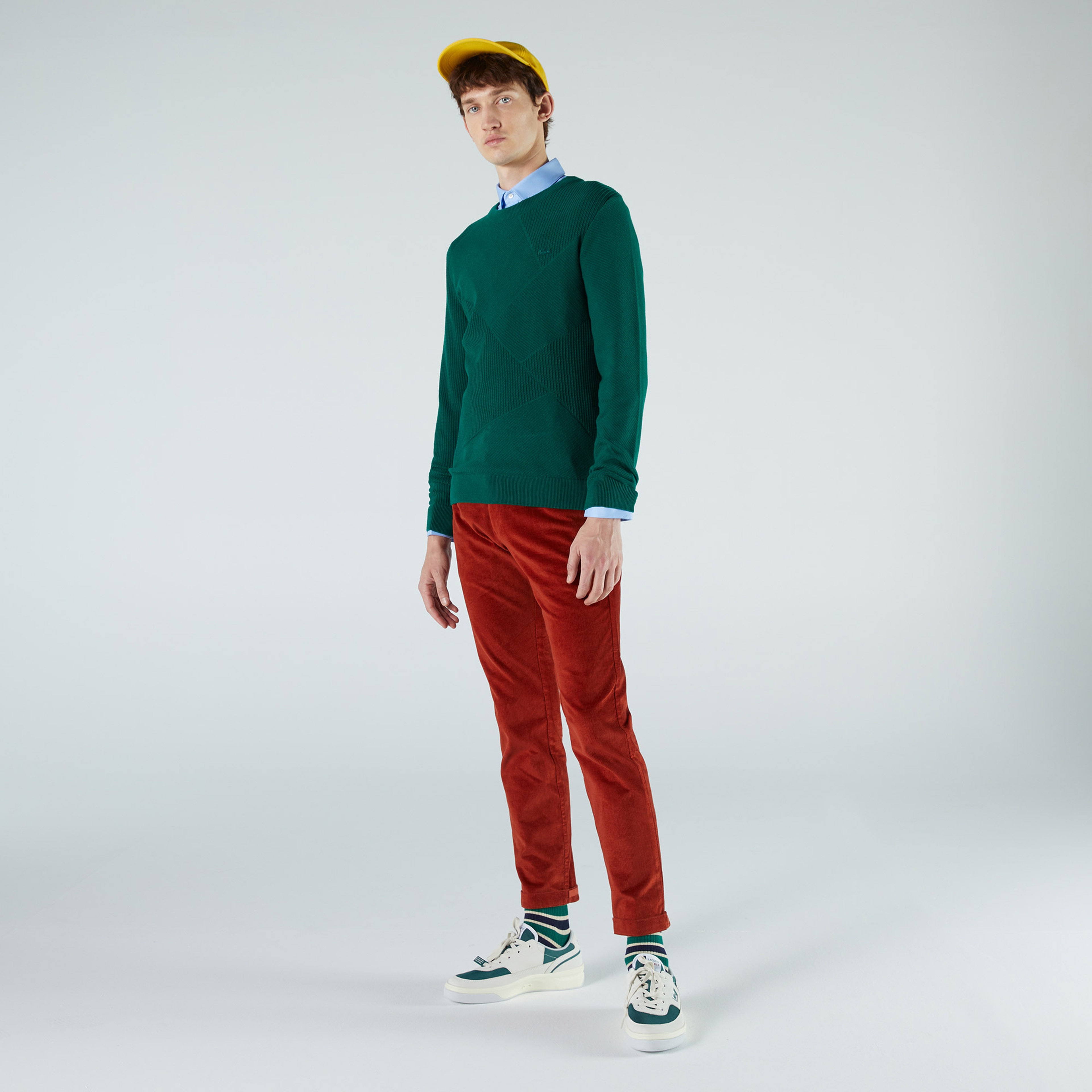 Lacoste Erkek Regular Fit Bisiklet Yaka Yeşil Kazak