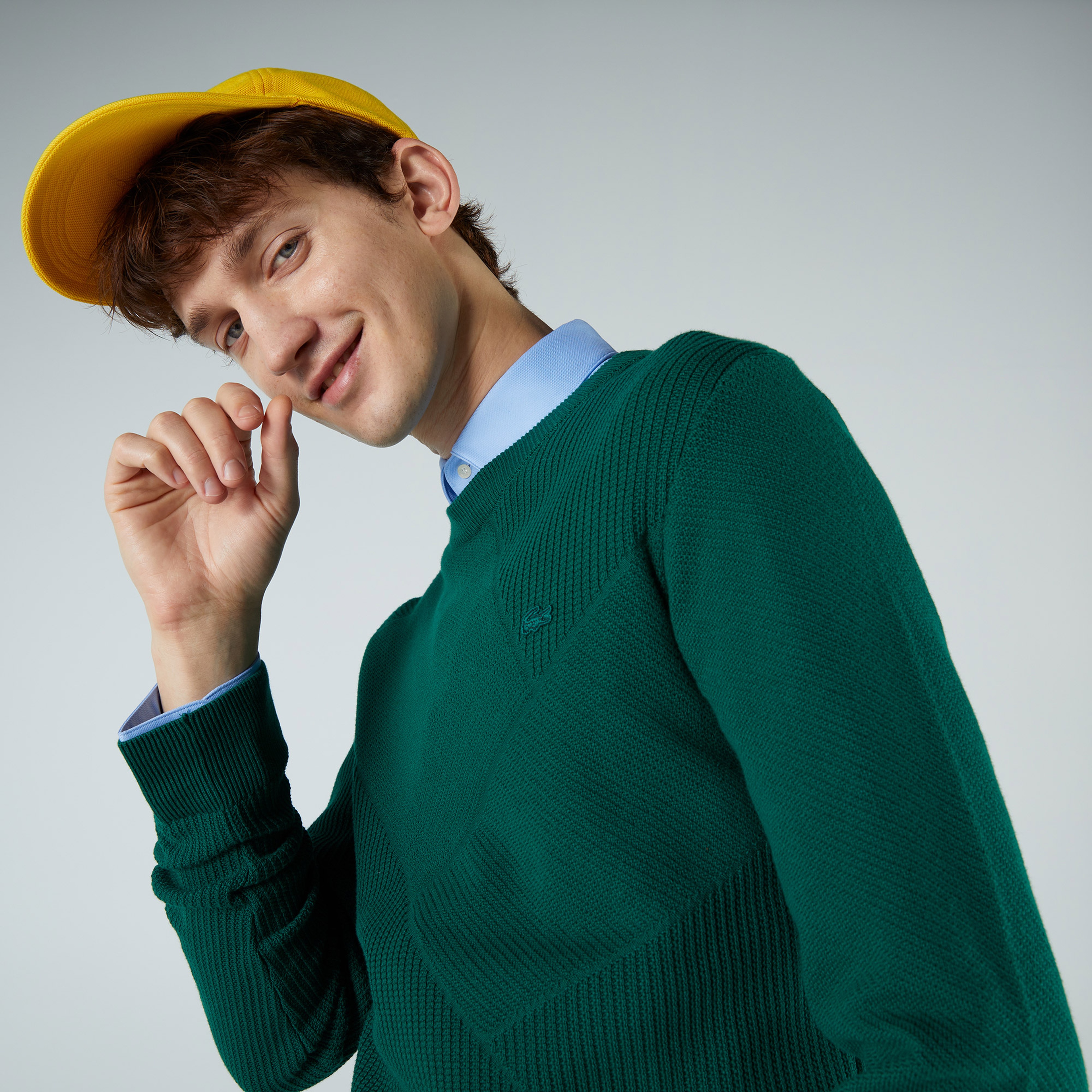 Lacoste Erkek Regular Fit Bisiklet Yaka Yeşil Kazak