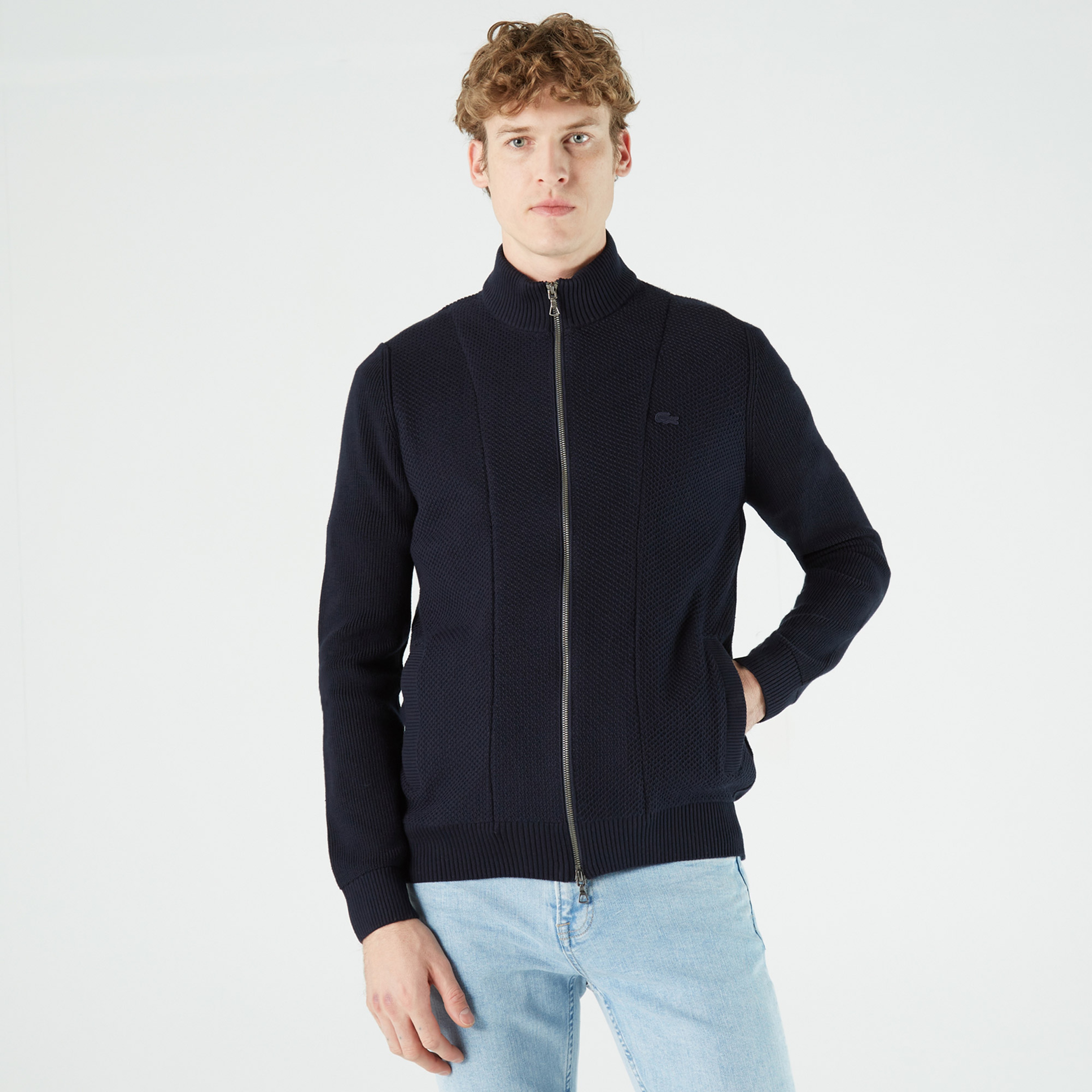 Lacoste Erkek Regular Fit Fermuarlı Lacivert Hırka