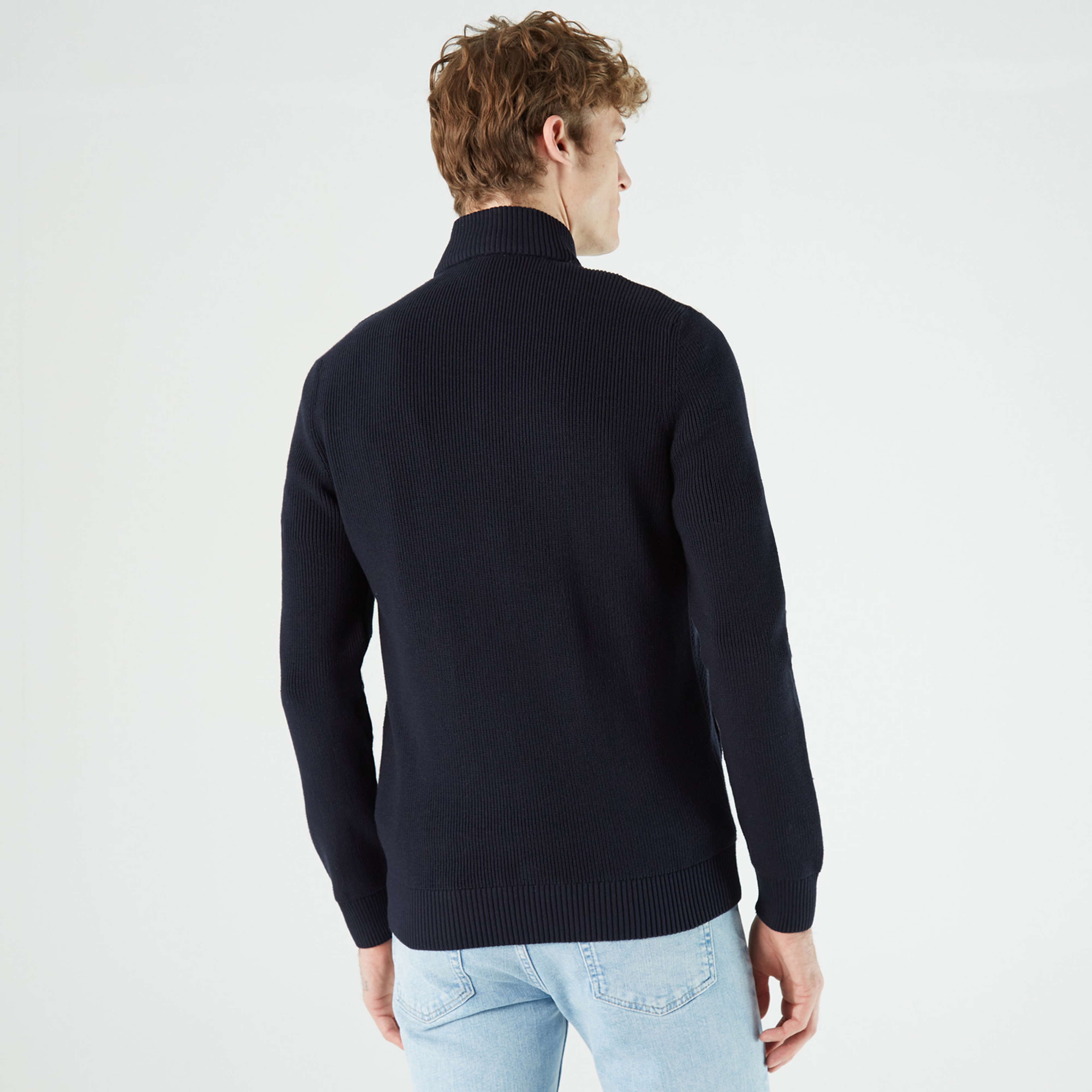 Lacoste Erkek Regular Fit Fermuarlı Lacivert Hırka