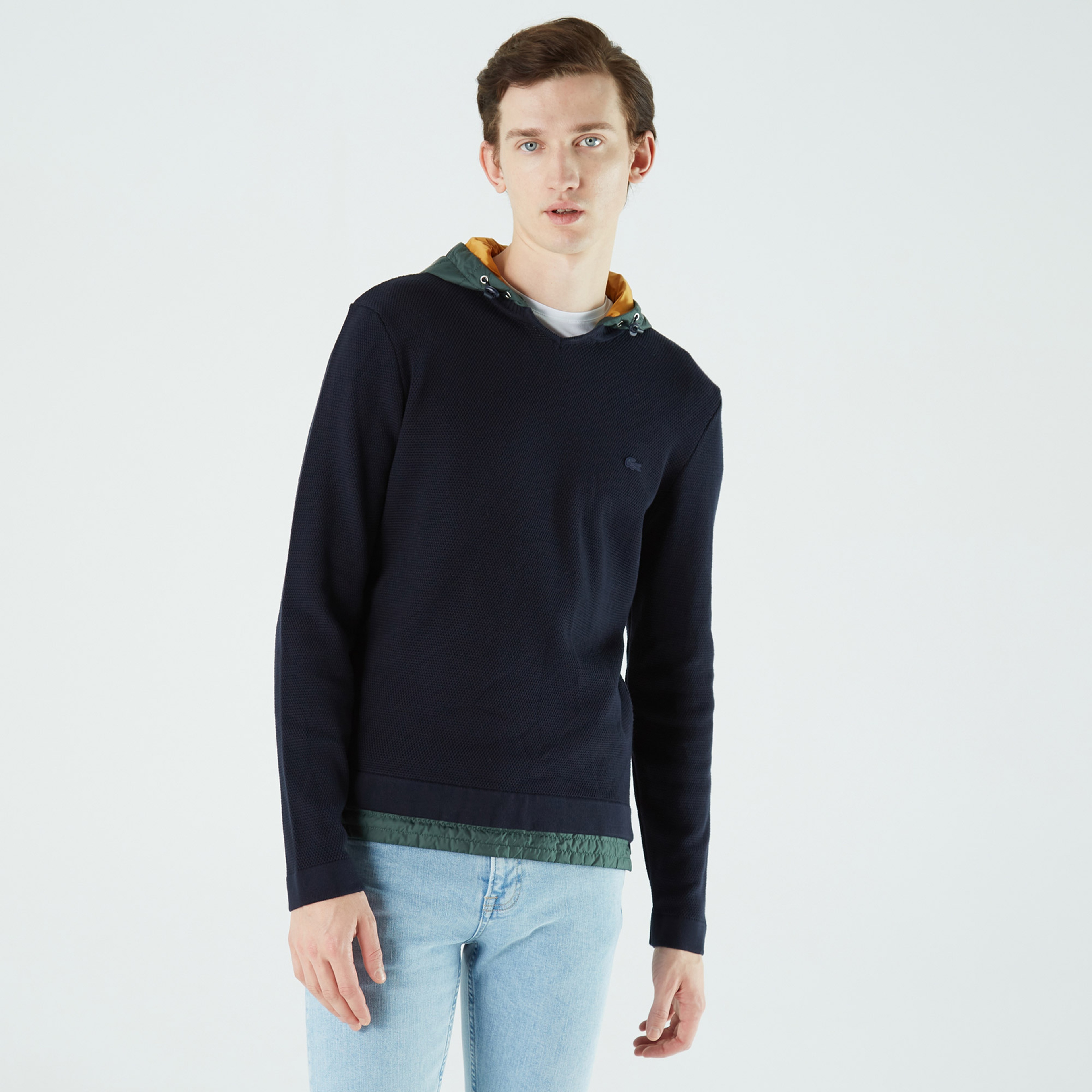 Lacoste Erkek Regular Fit Kapüşonlu Lacivert Kazak