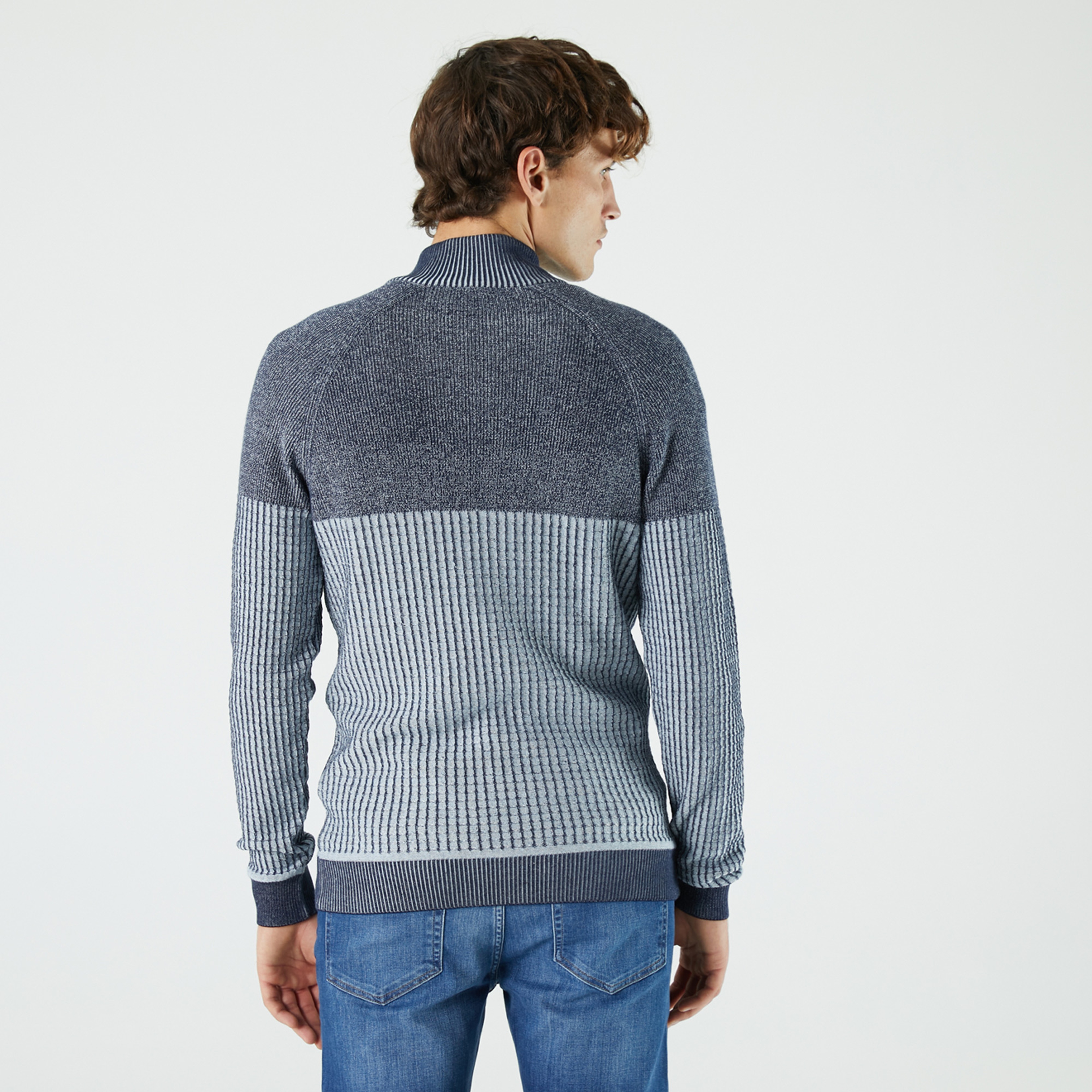 Lacoste Erkek Regular Fit Düğmeli Yaka Lacivert Kazak