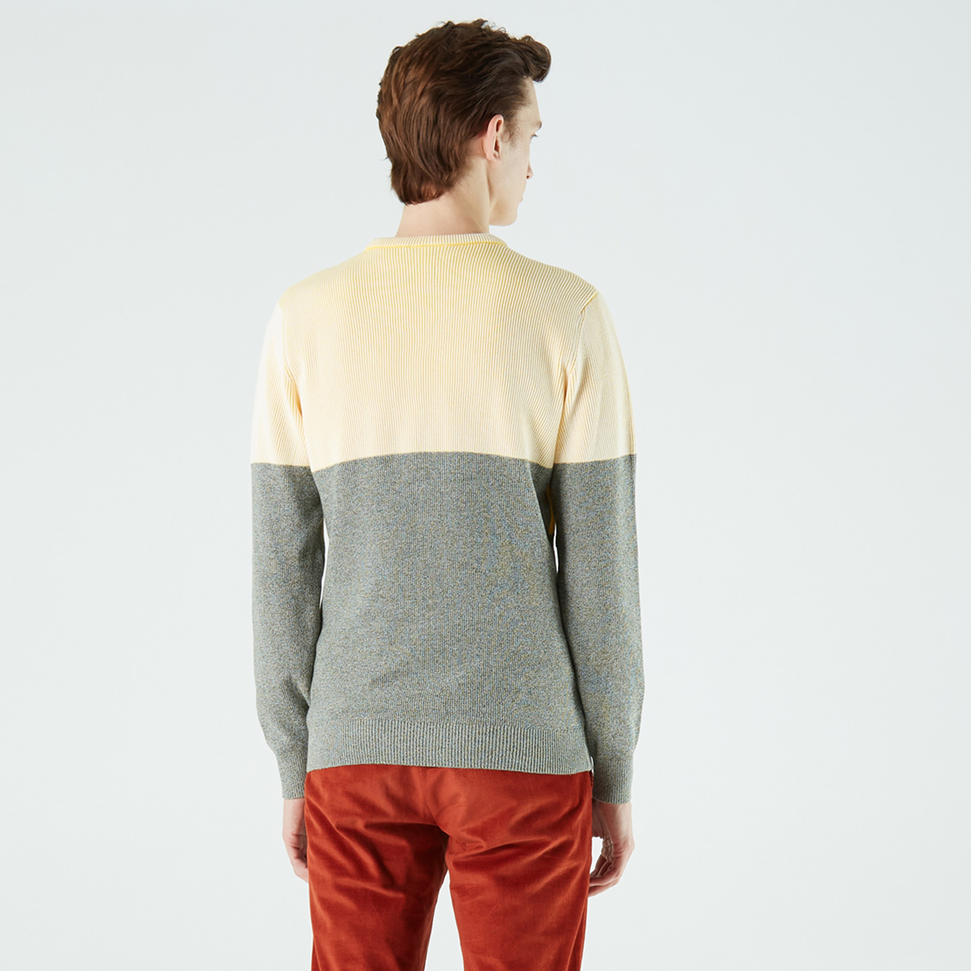 Lacoste Erkek Regular Fit Bisiklet Yaka Renk Bloklu Renkli Kazak