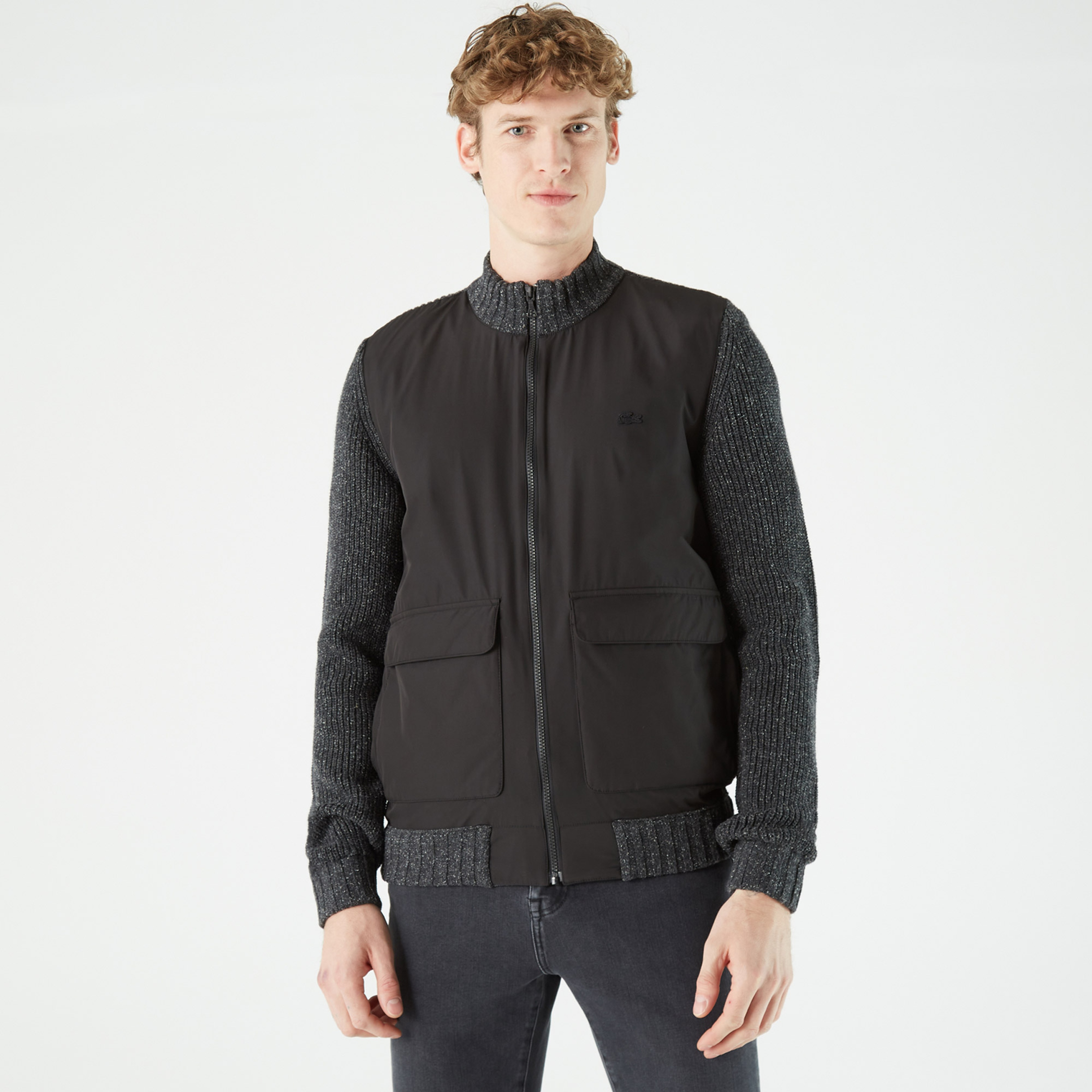 Lacoste Erkek Fermuarlı Siyah Hırka