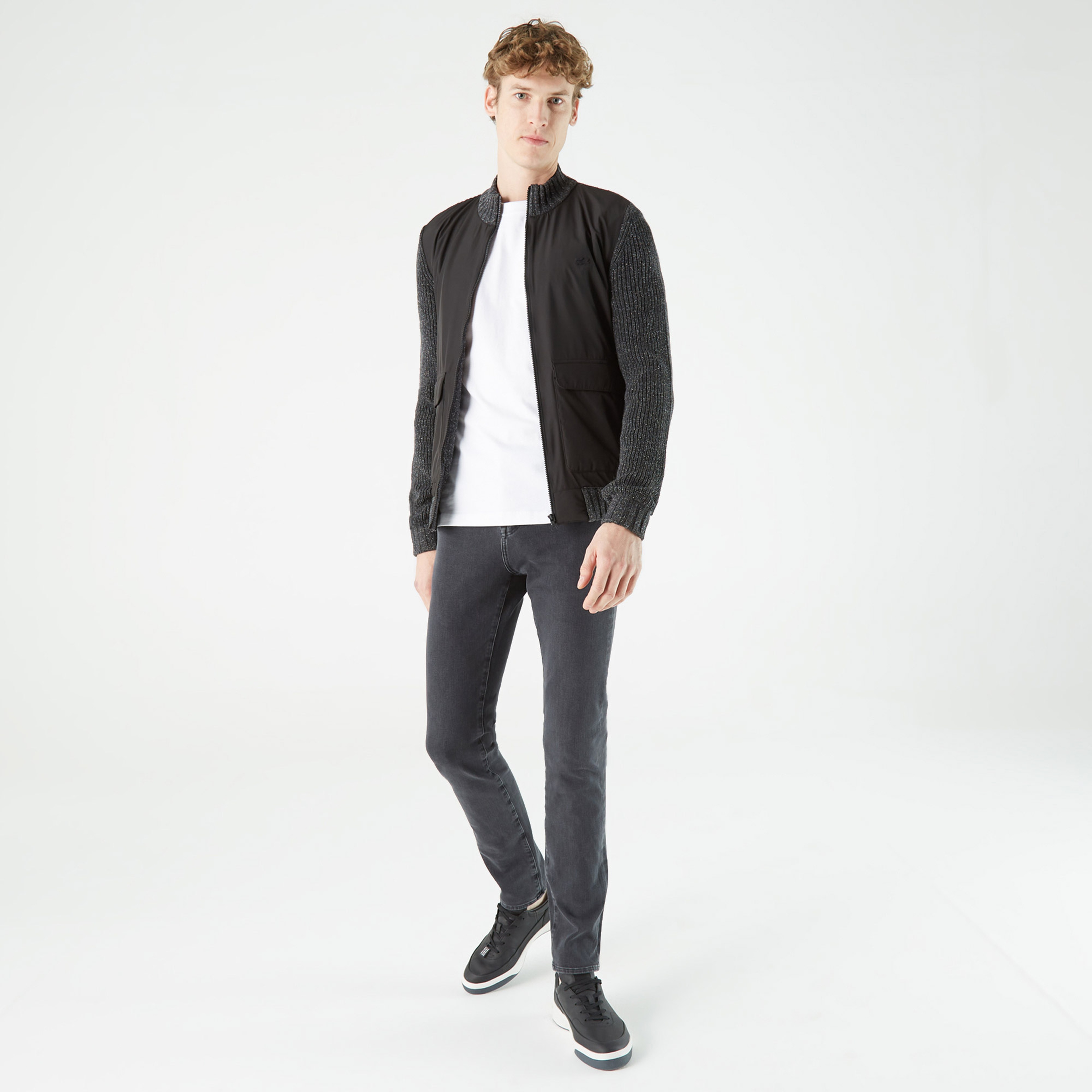 Lacoste Erkek Fermuarlı Siyah Hırka