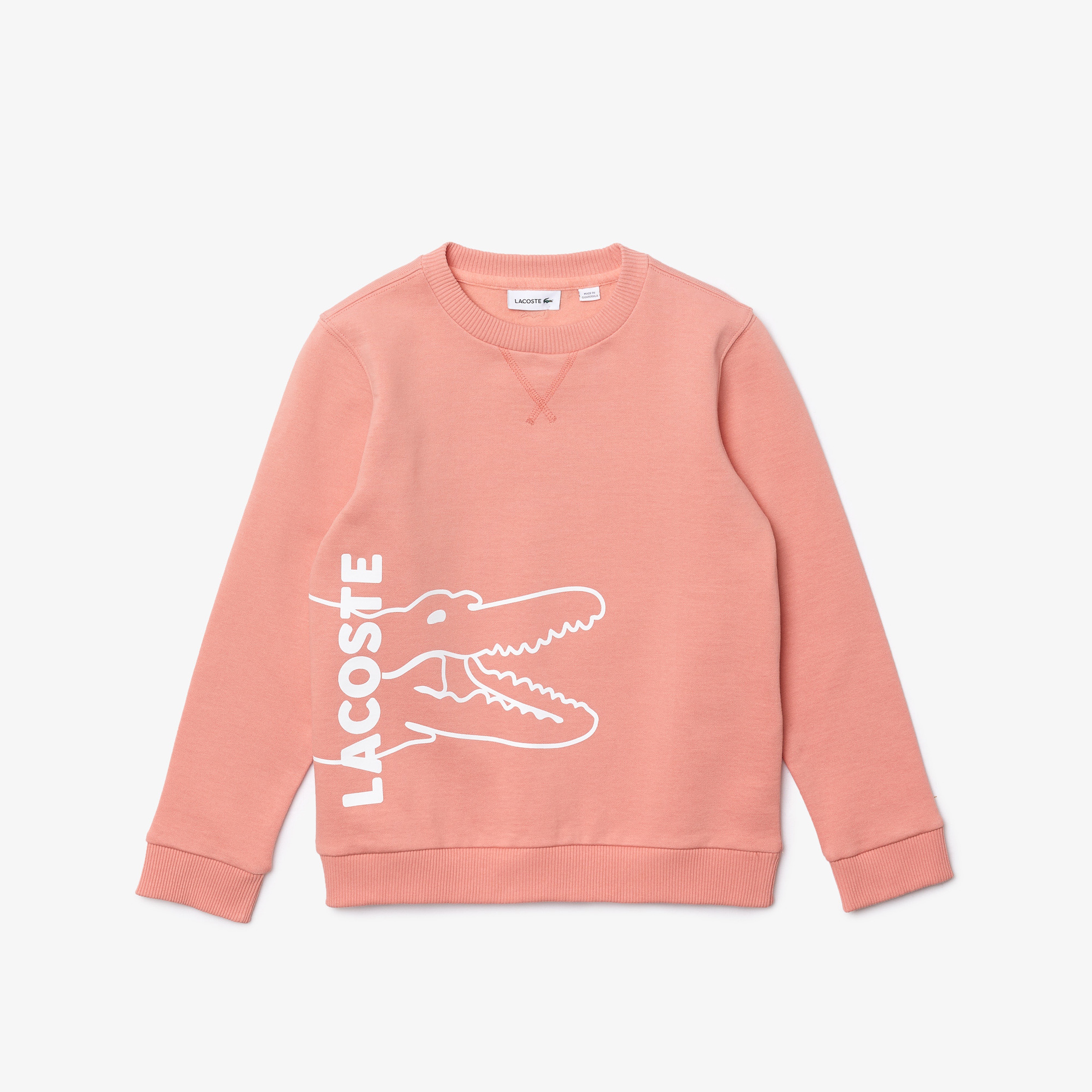 Lacoste Bisiklet Yaka Çocuk Pembe Sweatshirt