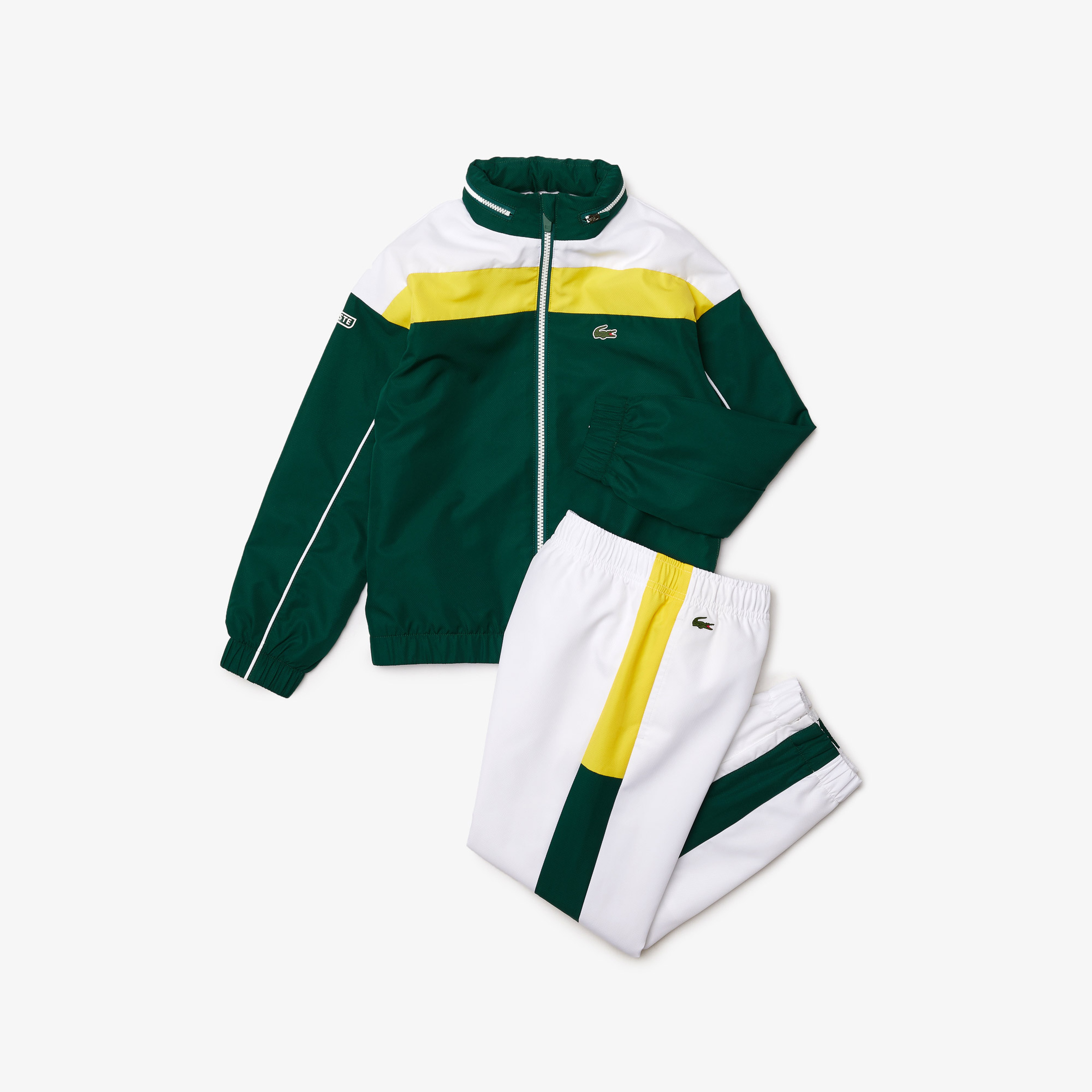 Lacoste SPORT Erkek Çocuk Uzun Kollu Yeşil-Beyaz Eşofman Takımı