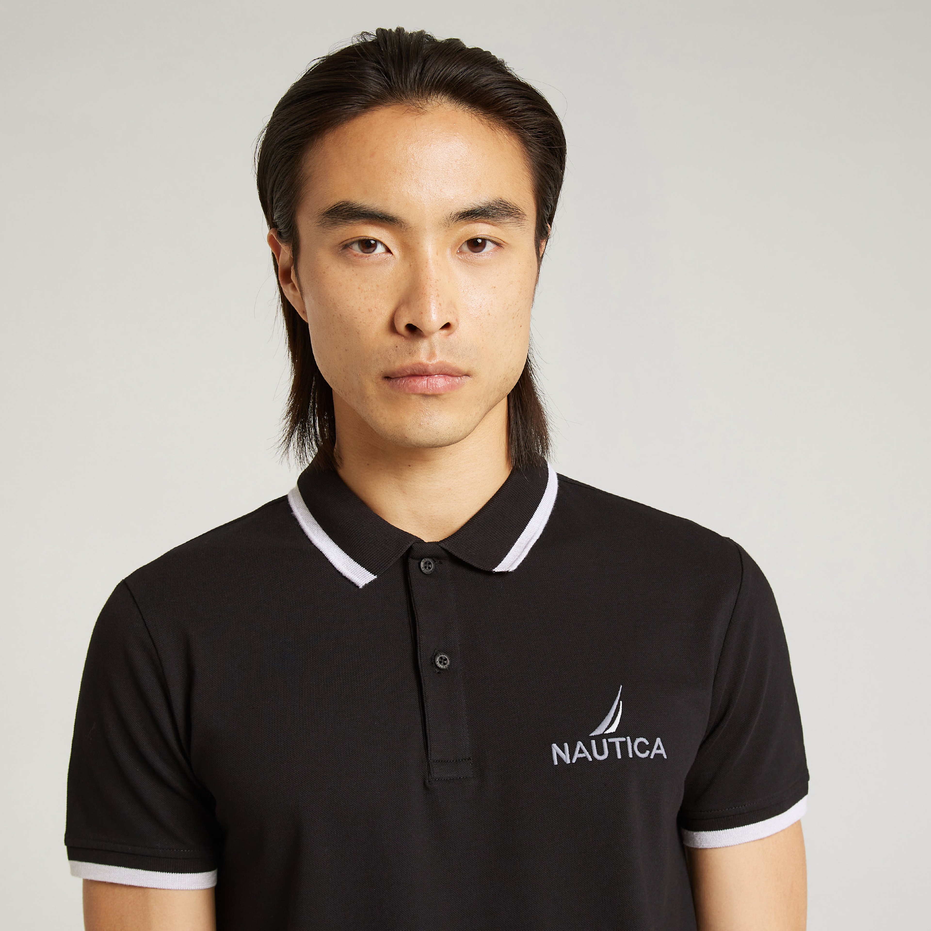 Nautica Slim Fit Erkek Siyah Polo