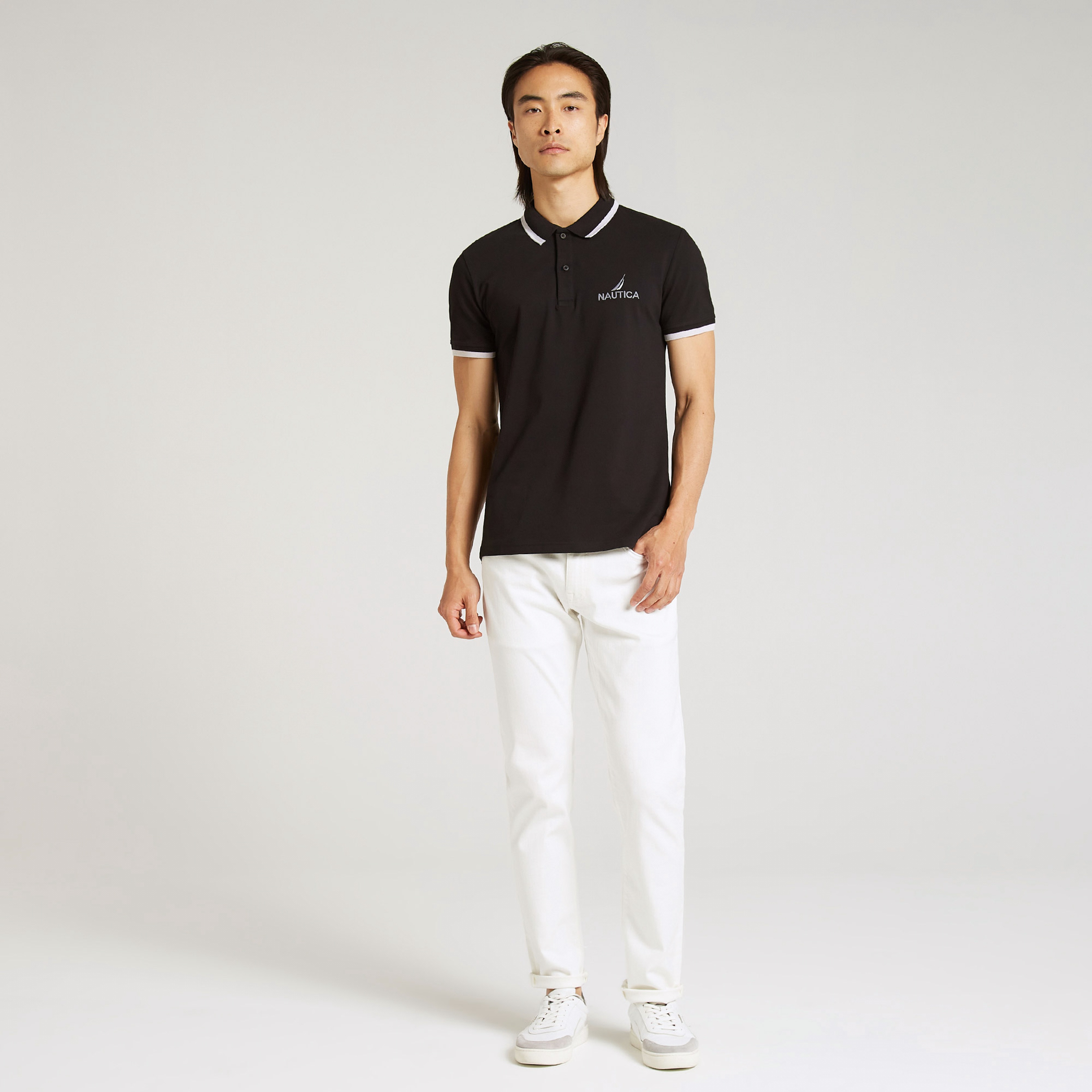 Nautica Slim Fit Erkek Siyah Polo
