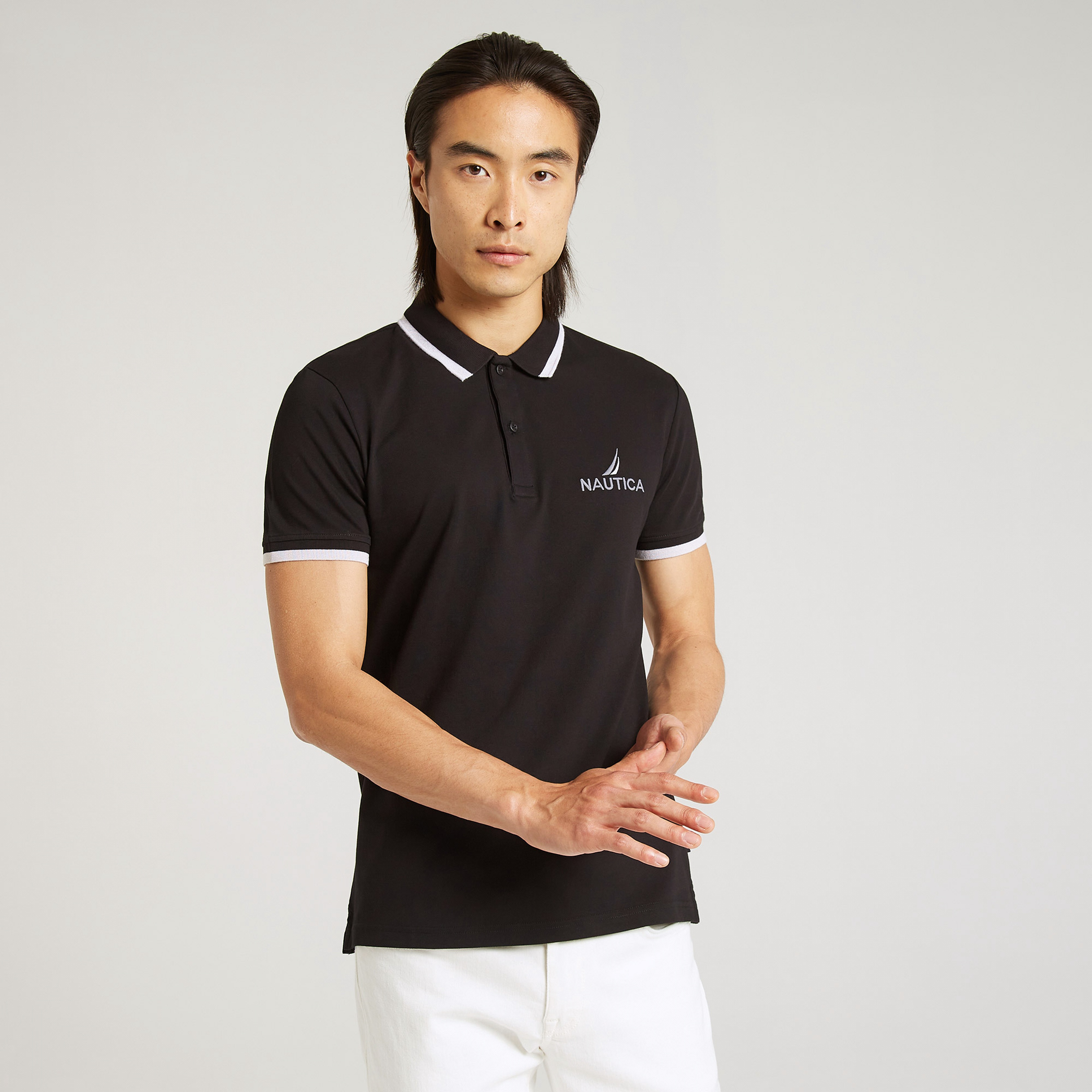 Nautica Slim Fit Erkek Siyah Polo