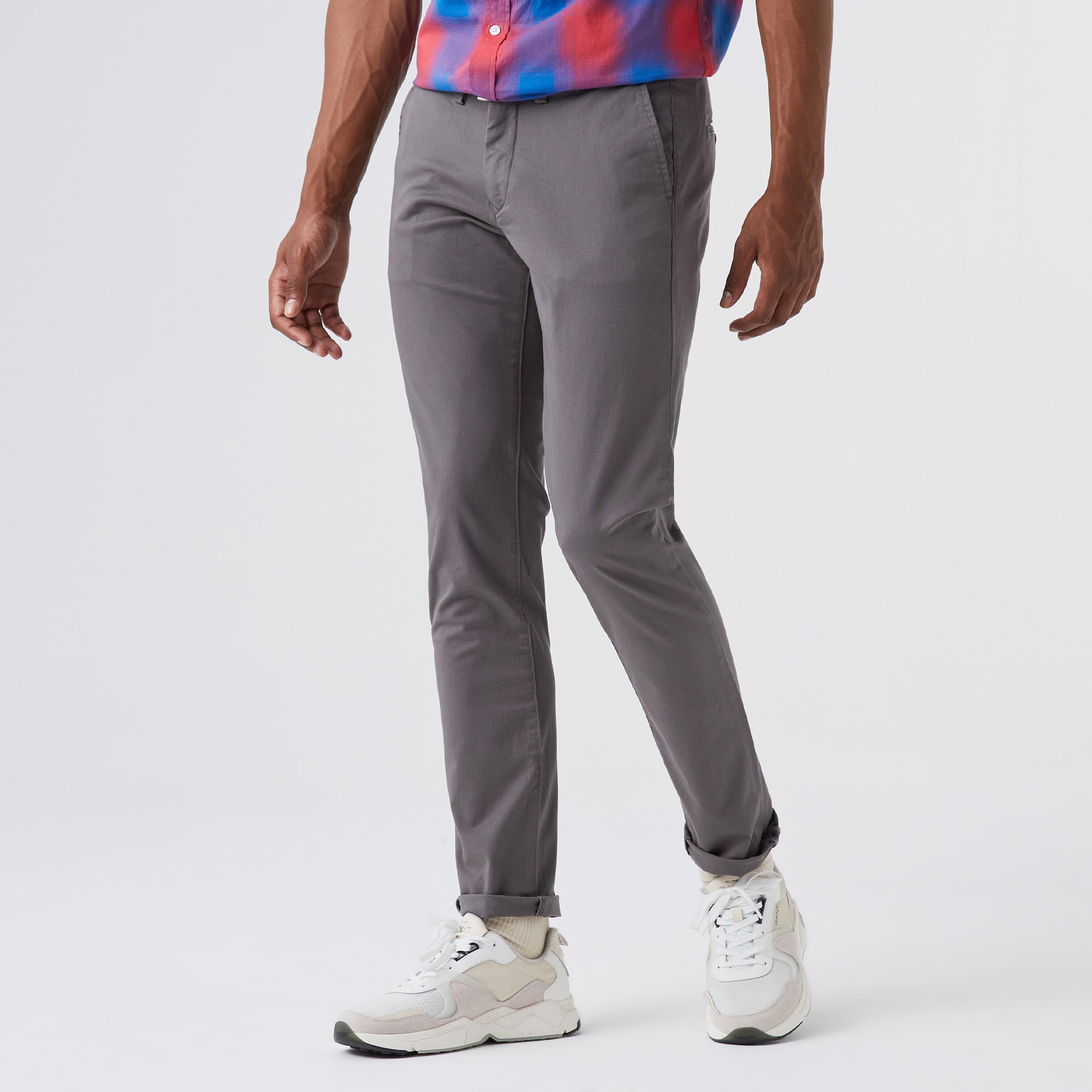 GANT Erkek Gri Slim Fit Twill Chino Pantolon