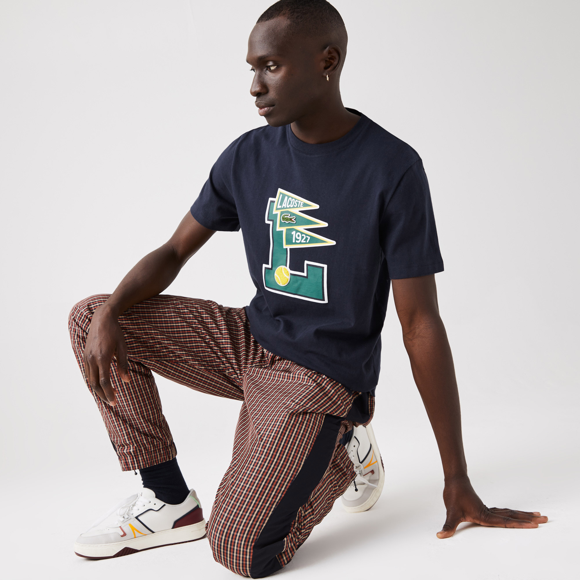 maiページ Lacoste Erkek Regular Fit Bisiklet Yaka Baskılı Lacivert T-Shirt2