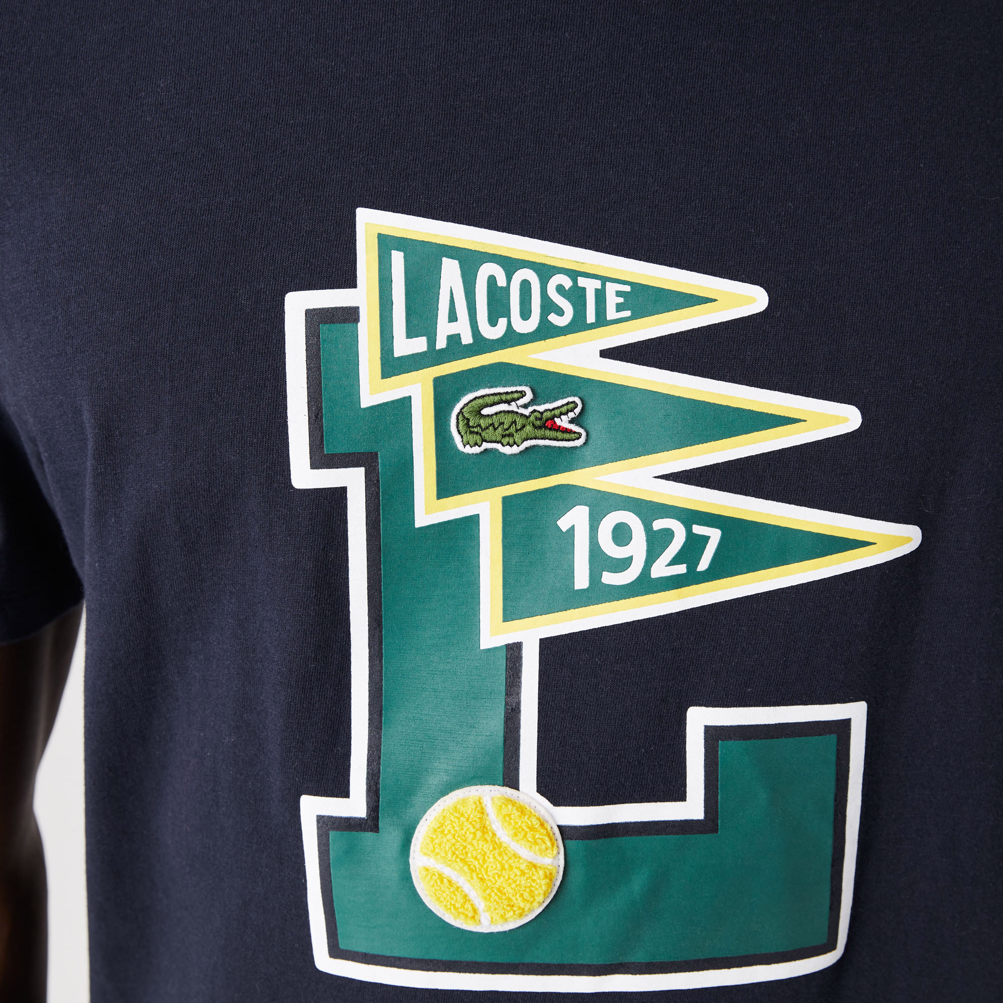 Lacoste Erkek Regular Fit Bisiklet Yaka Baskılı Lacivert T-Shirt2