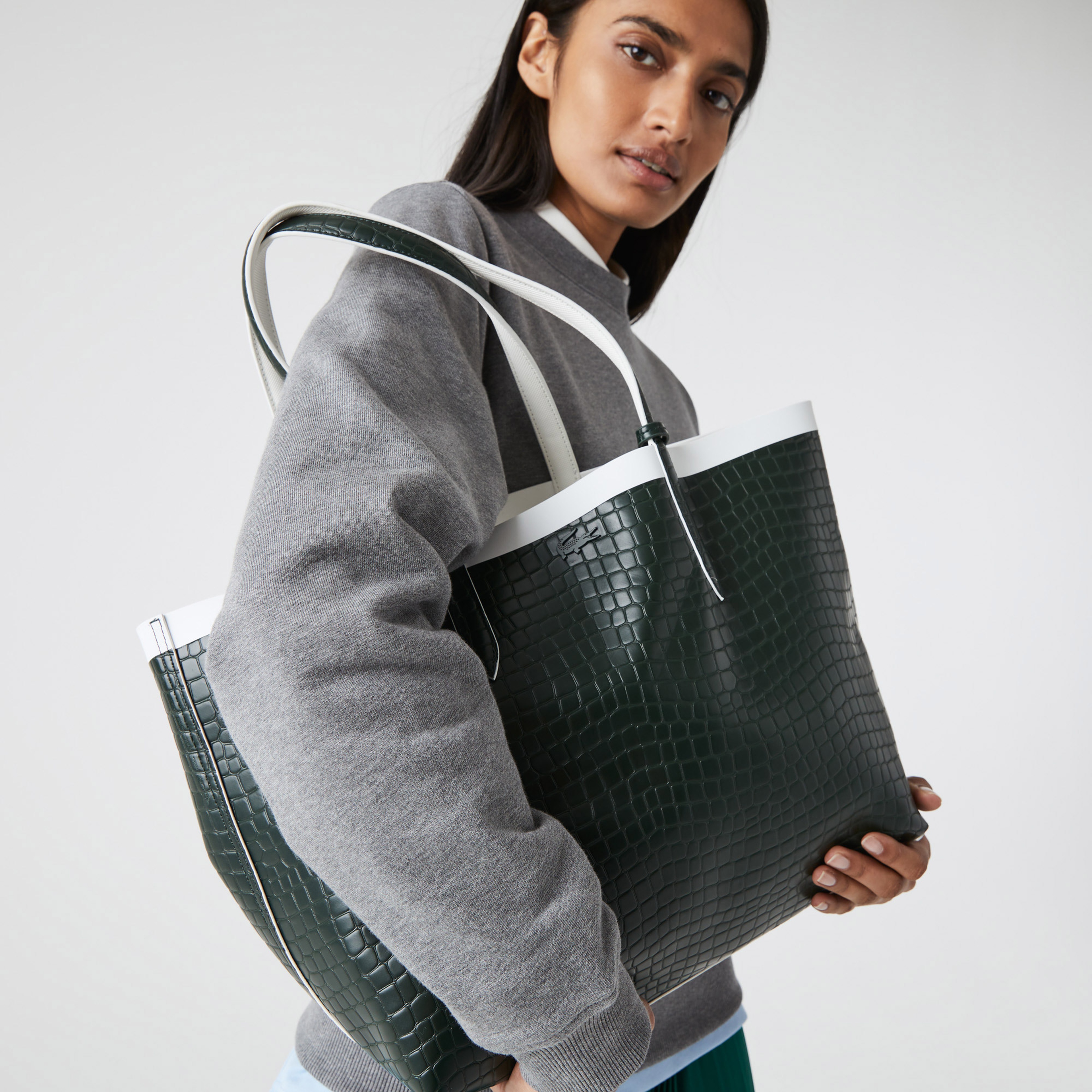 Lacoste Anna Seasonal Kadın Siyah - Beyaz Çift Taraflı Çanta