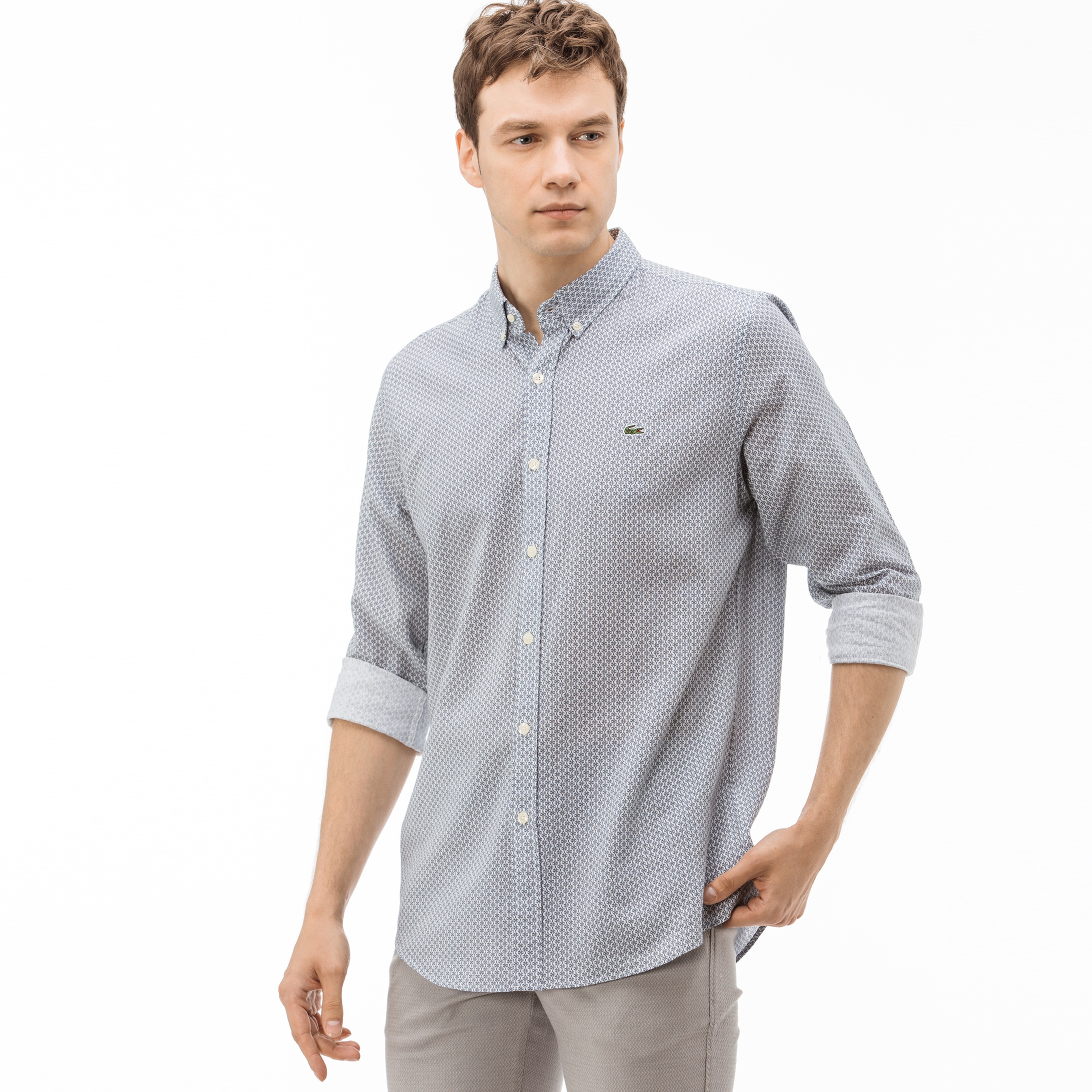 Lacoste Erkek Regular Fit Gri Gömlek