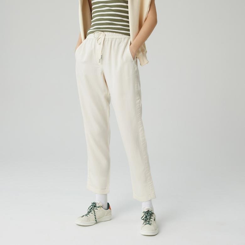 Lacoste Kadın Carrot Fit Beyaz Pantolon