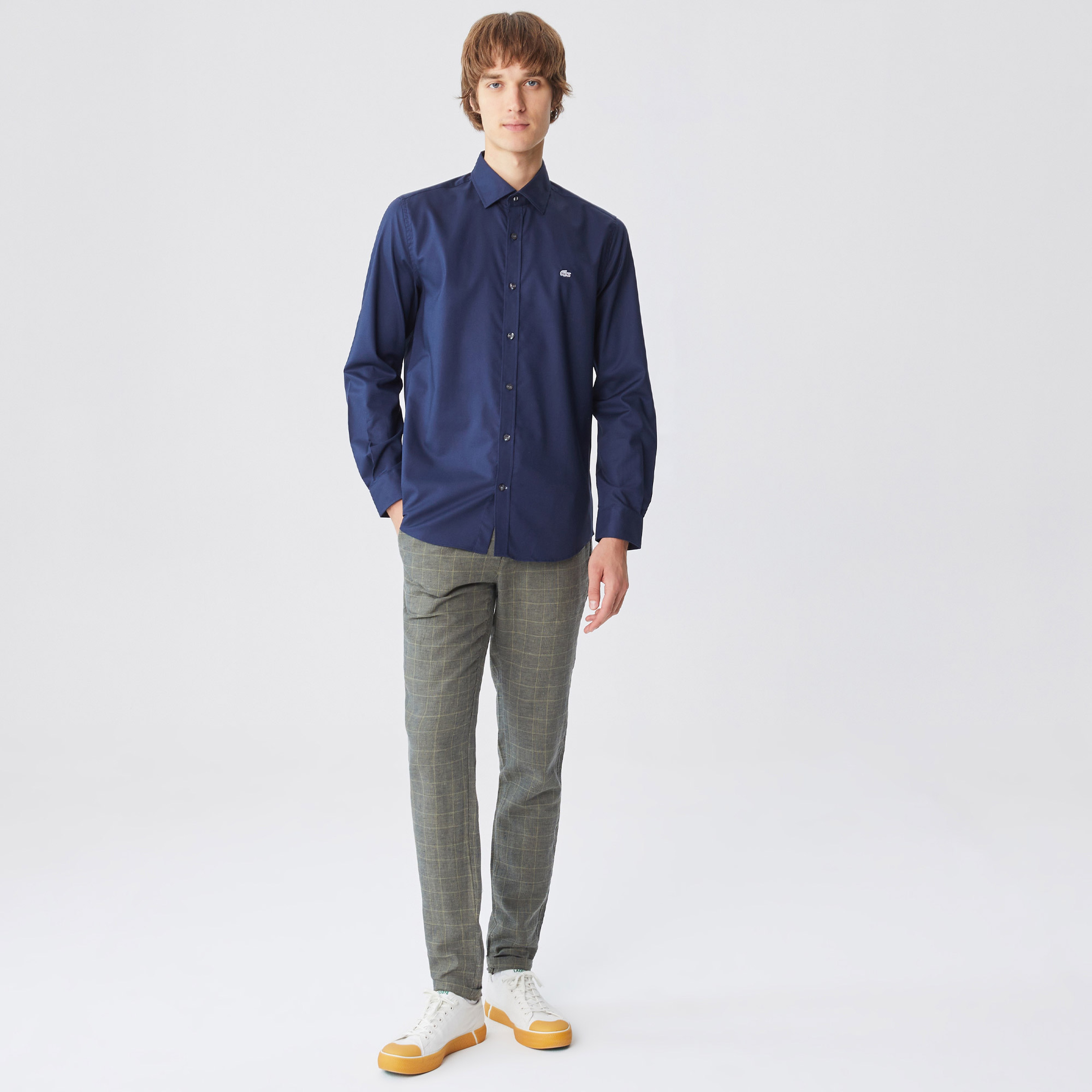 Lacoste Erkek Slim Fit Lacivert Gömlek