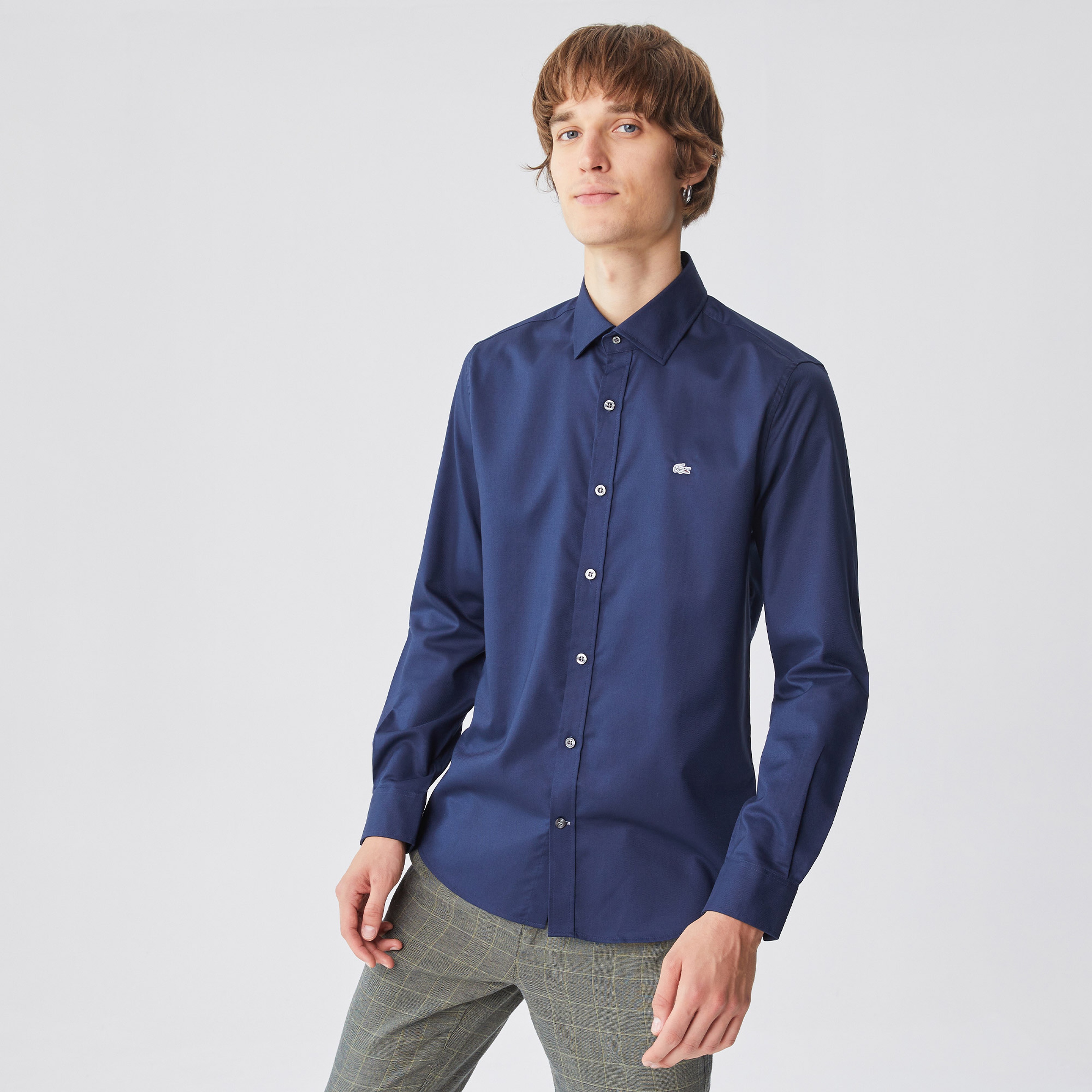 Lacoste Erkek Slim Fit Lacivert Gömlek