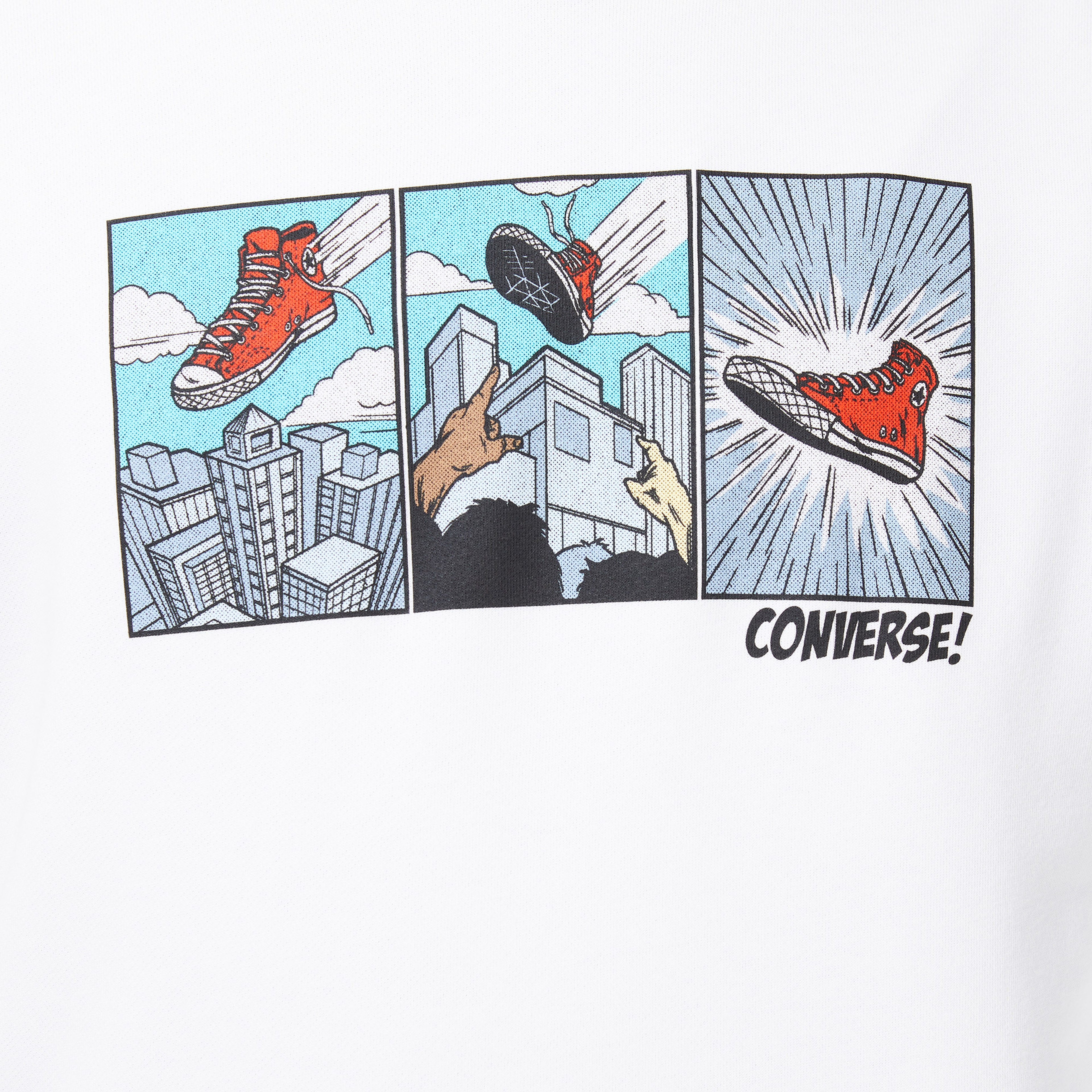 Converse Chuck Comic Hooide Erkek Beyaz Sweatshirt