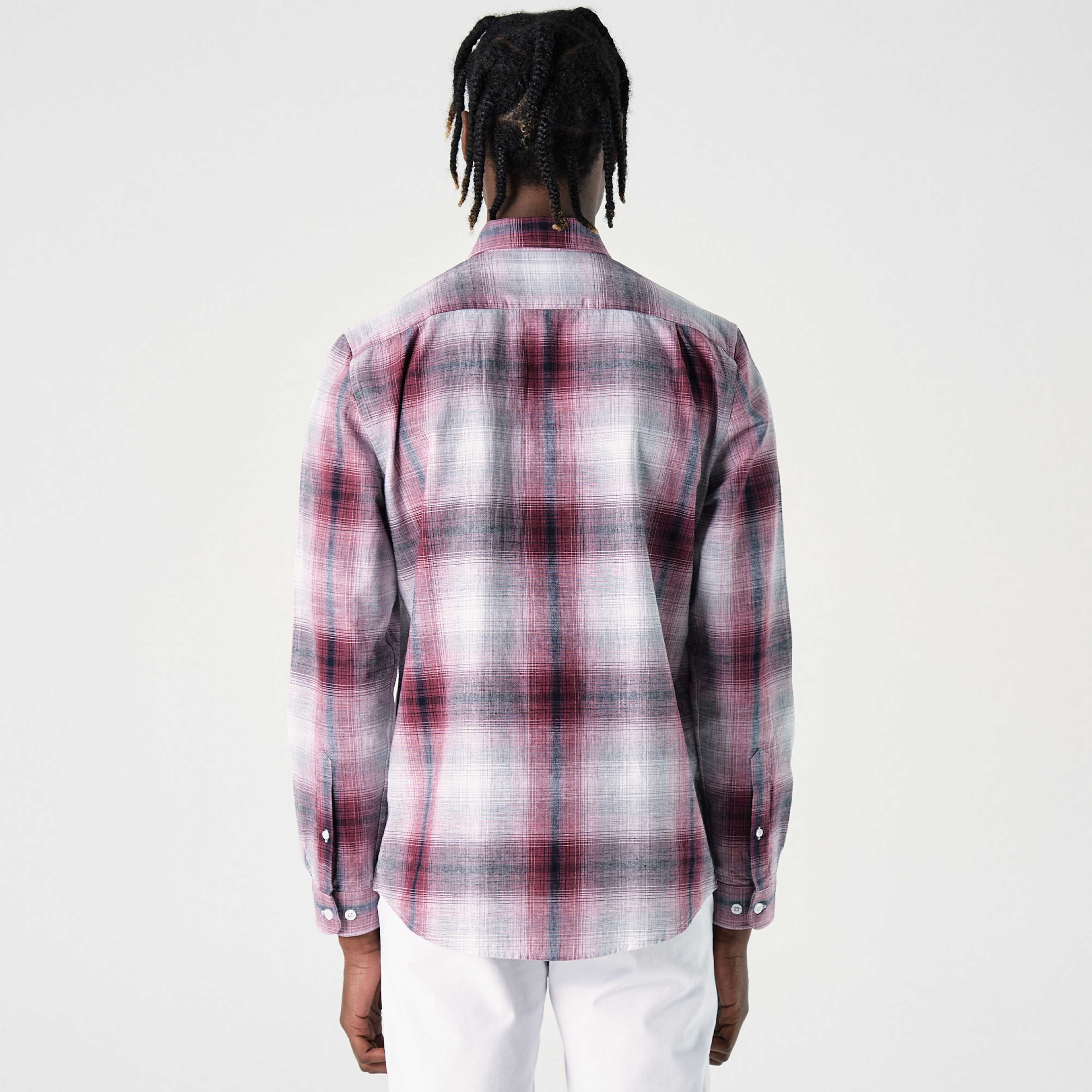 Lacoste Erkek Slim Fit Ekose Bordo Gömlek