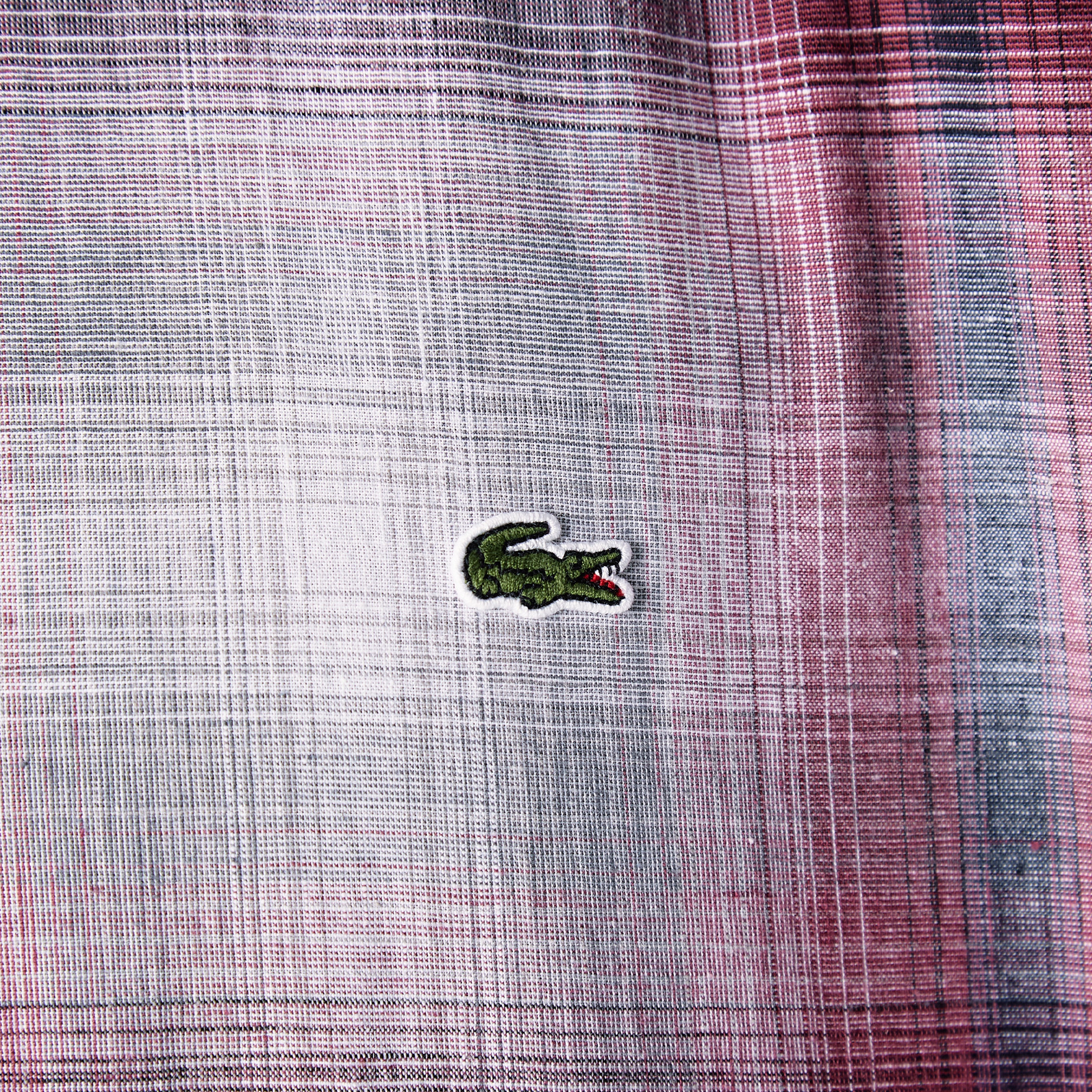 Lacoste Erkek Slim Fit Ekose Bordo Gömlek