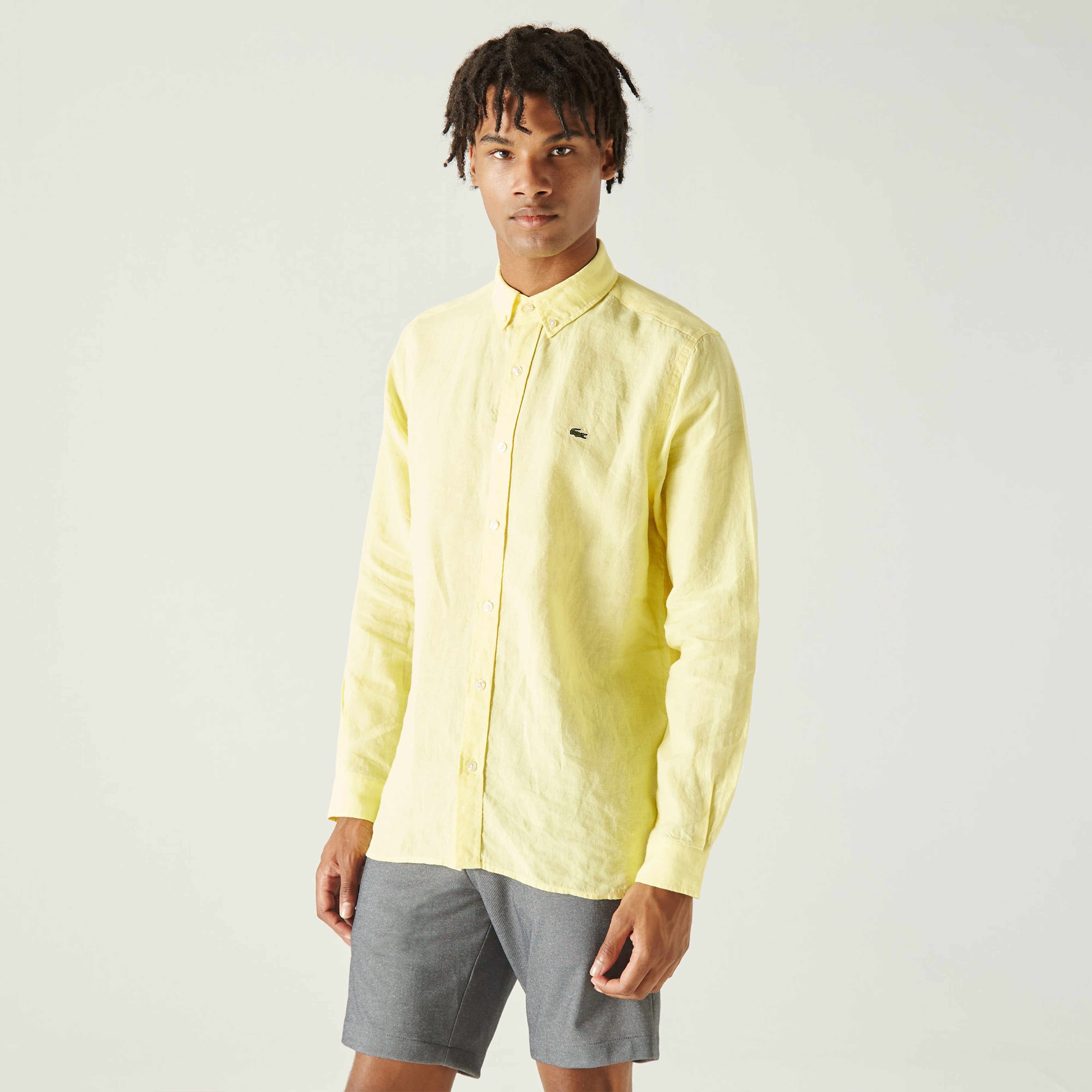 Lacoste Erkek Regular Fit Sarı Gömlek