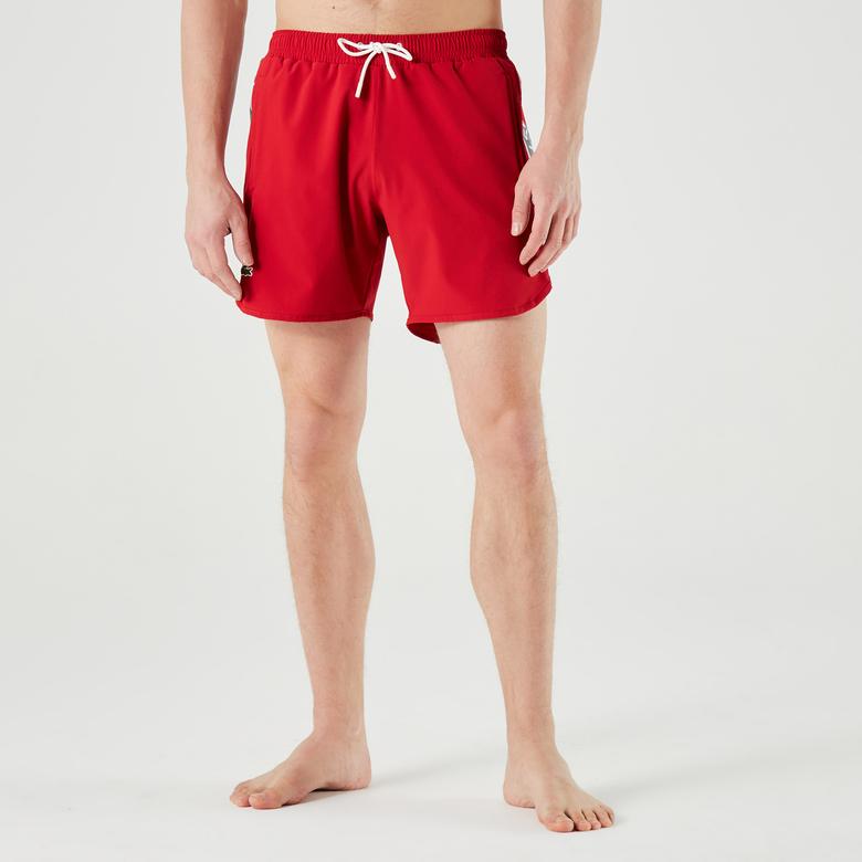 Lacoste Erkek Baskılı Kırmızı Mayo Şort