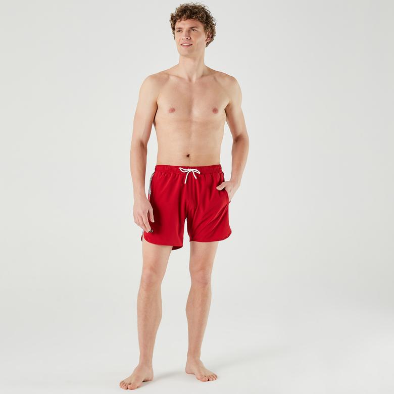 Lacoste Erkek Baskılı Kırmızı Mayo Şort