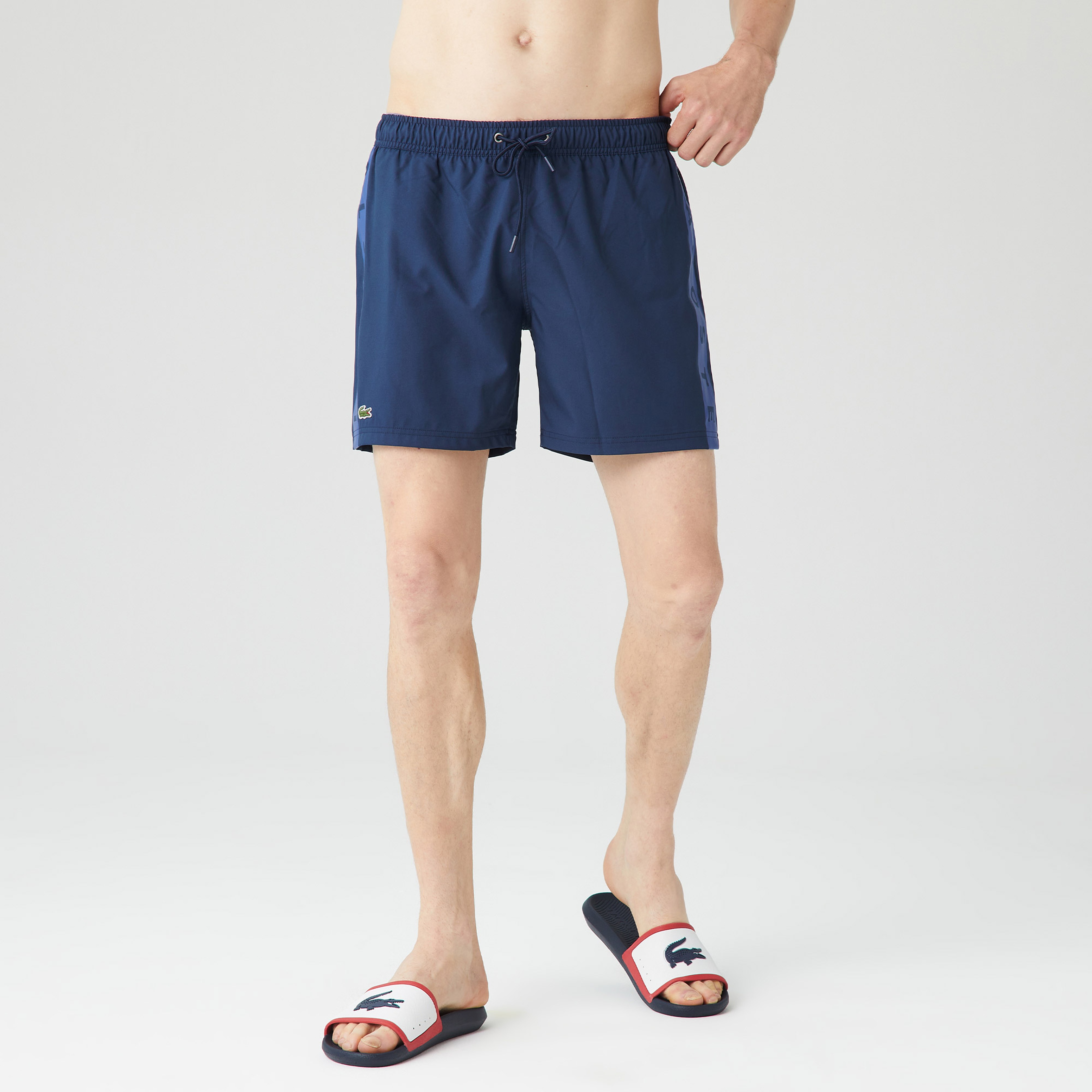 Lacoste Erkek Baskılı Lacivert Deniz Şortu
