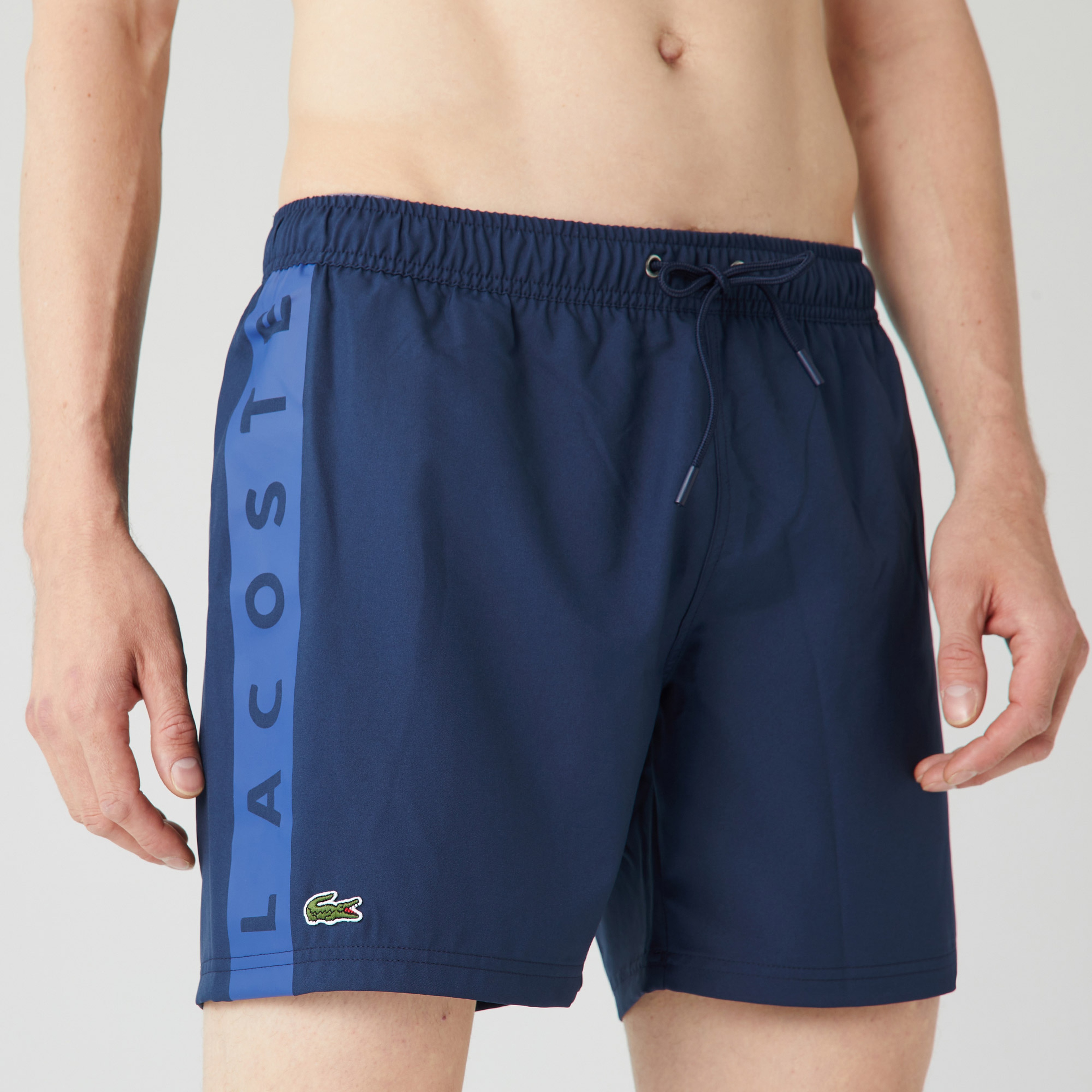 Lacoste Erkek Baskılı Lacivert Deniz Şortu