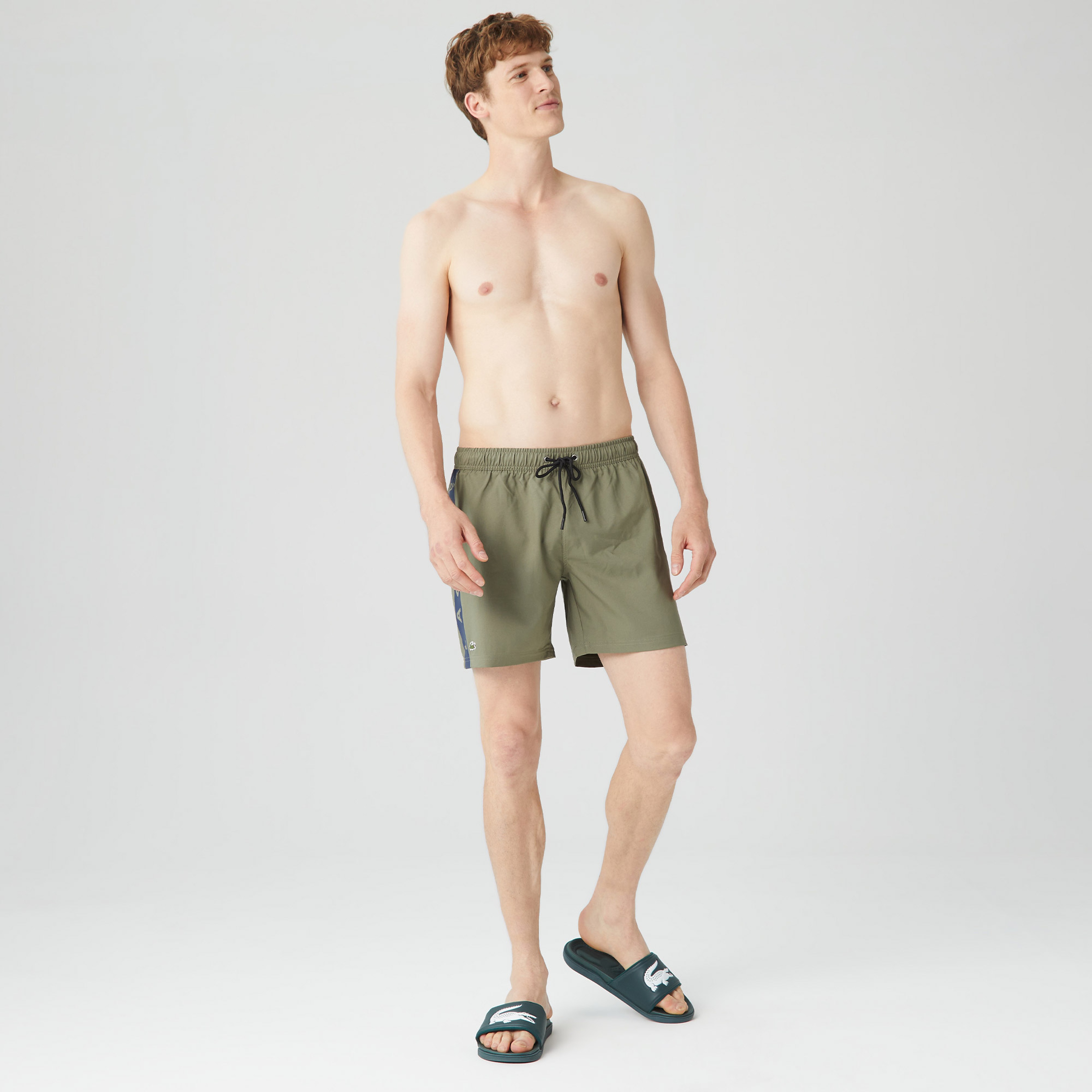 Lacoste Erkek Baskılı Yeşil Mayo Şort