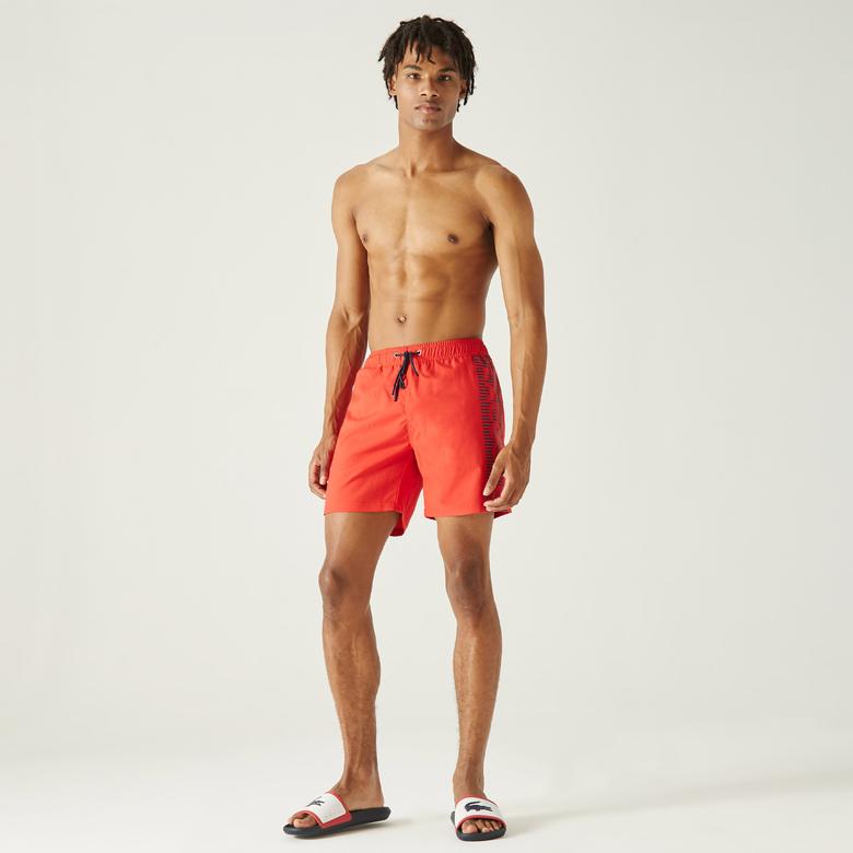 Lacoste Erkek Baskılı Kırmızı Mayo Şort