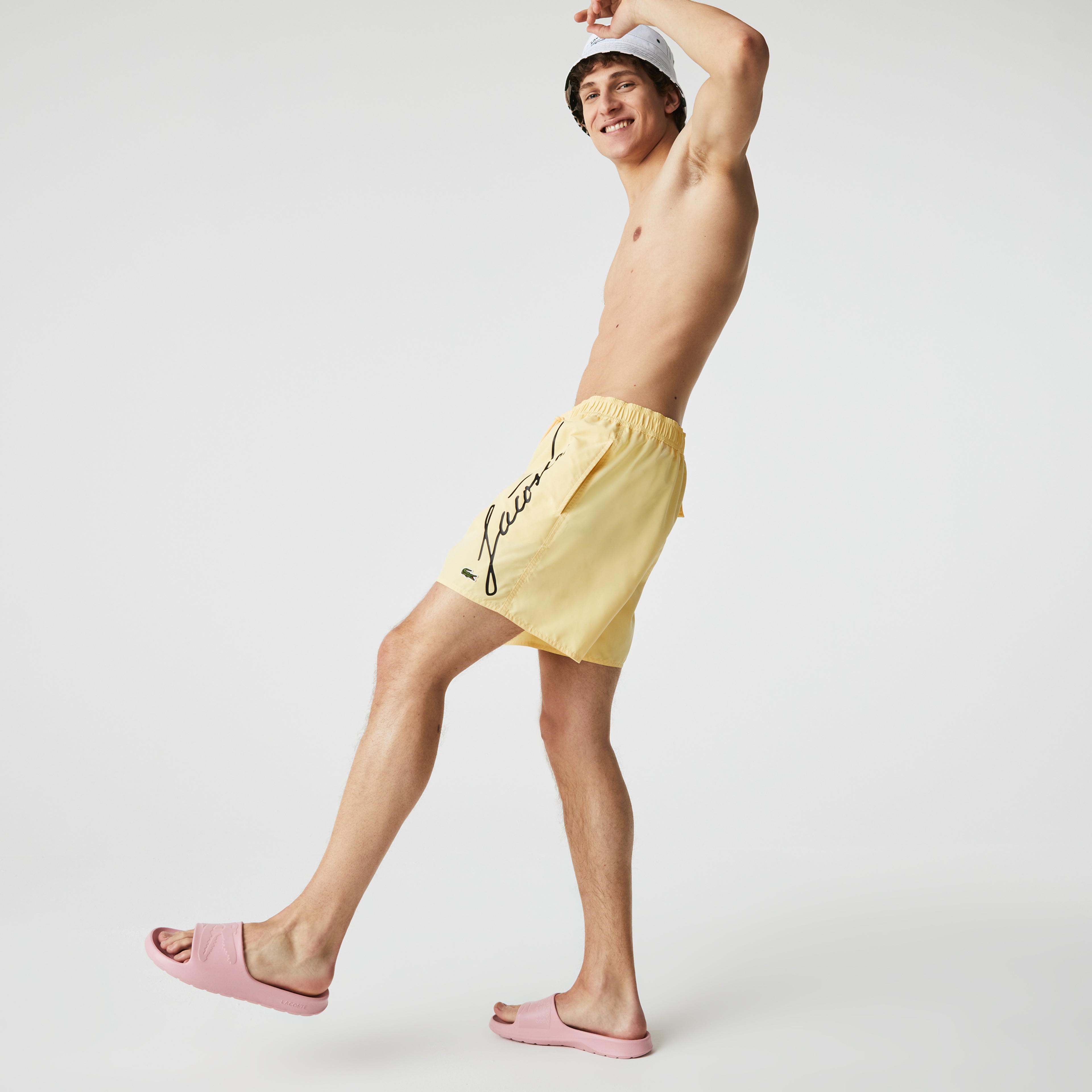 Lacoste Erkek Baskılı Sarı Mayo Şort