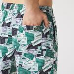 Lacoste Erkek Desenli Yeşil Mayo Şort