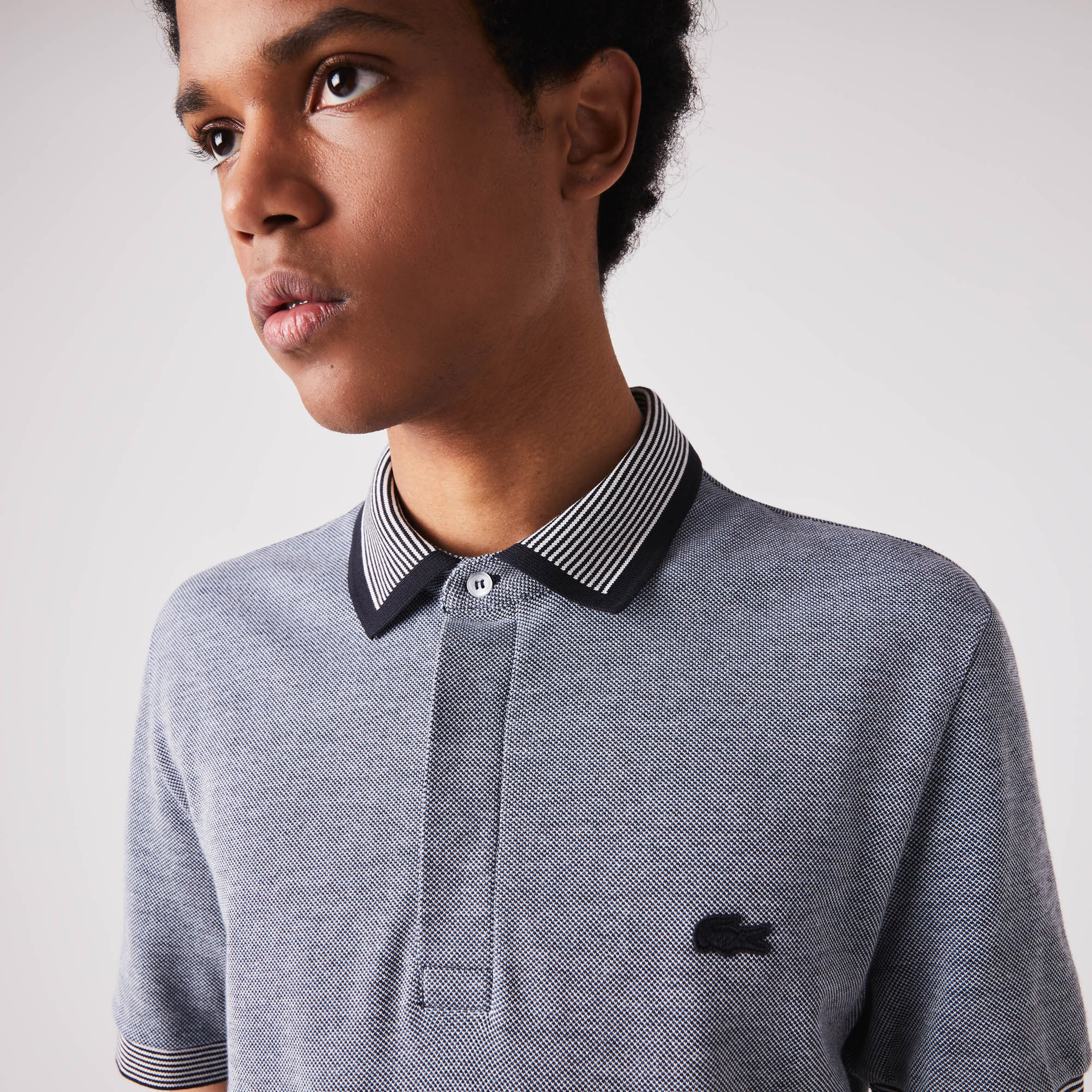 Lacoste Erkek Regular Fit Desenli Açık Mavi Polo