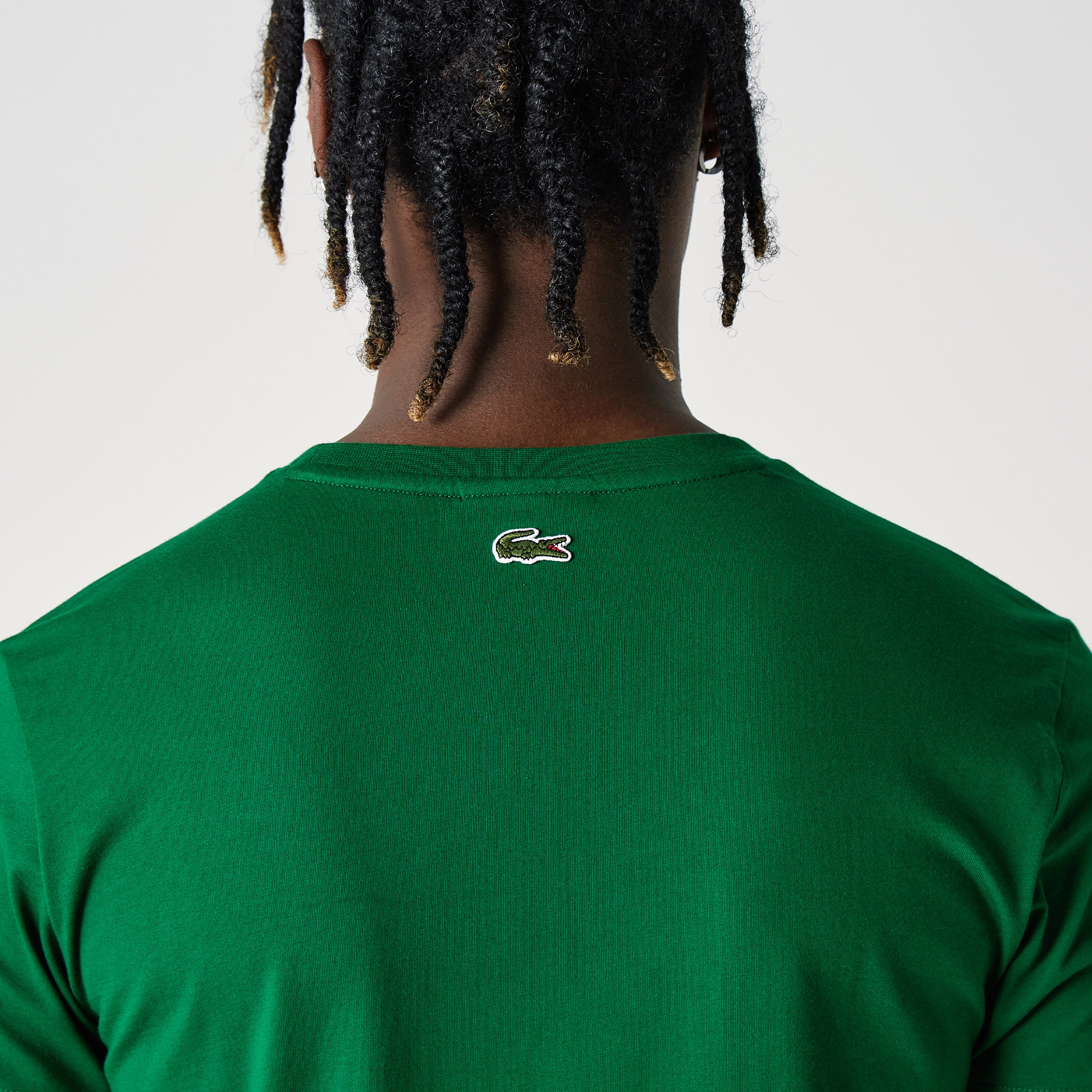 Lacoste Erkek Slim Fit Bisiklet Yaka Baskılı Yeşil T-Shirt