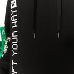Lacoste X Minecraft Erkek Relaxed Fit Kapüşonlu Baskılı Siyah Sweatshirt