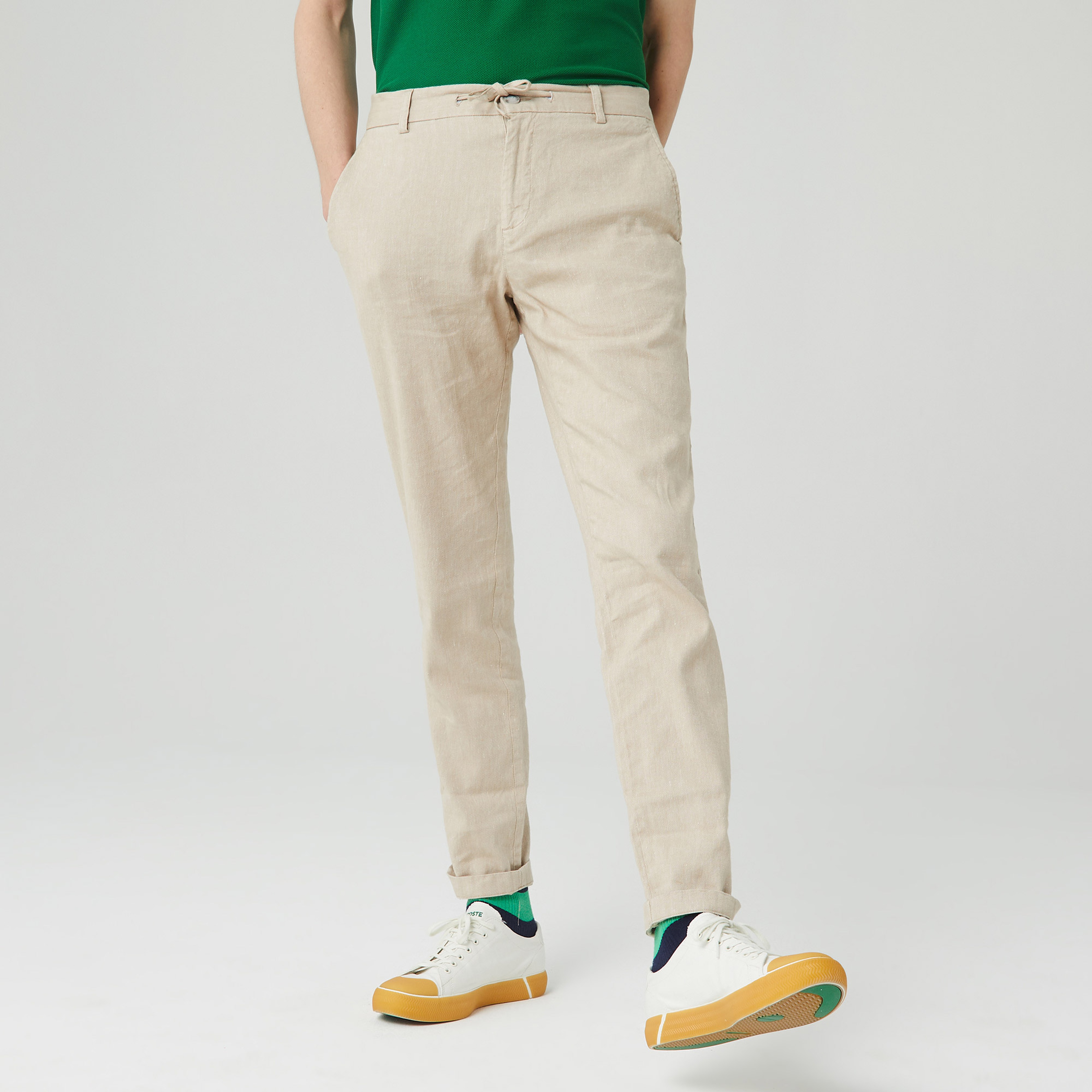 Erkek Slim Fit Krem Pantolon