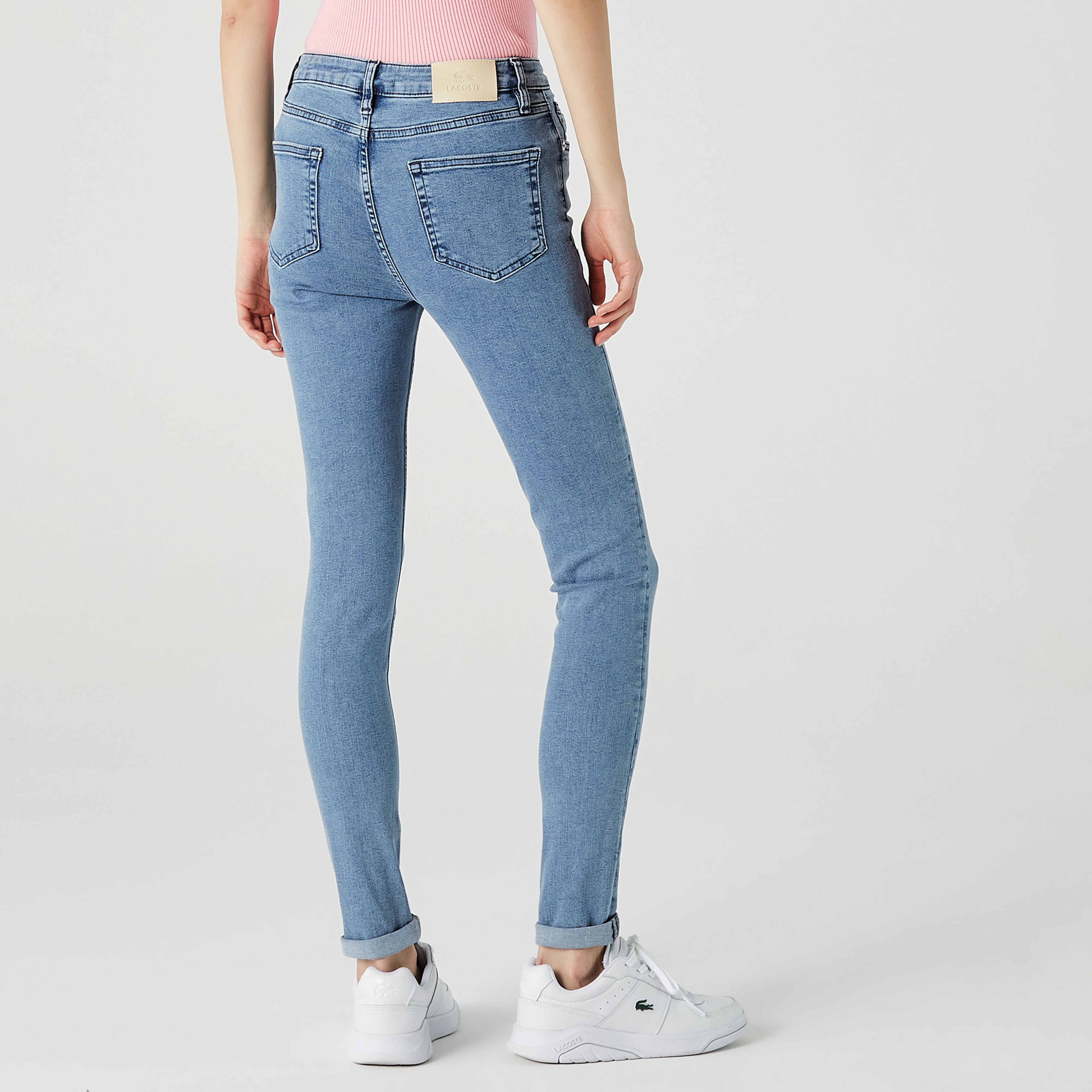 Lacoste Kadın Skinny Fit Denim Mavi Pantolon