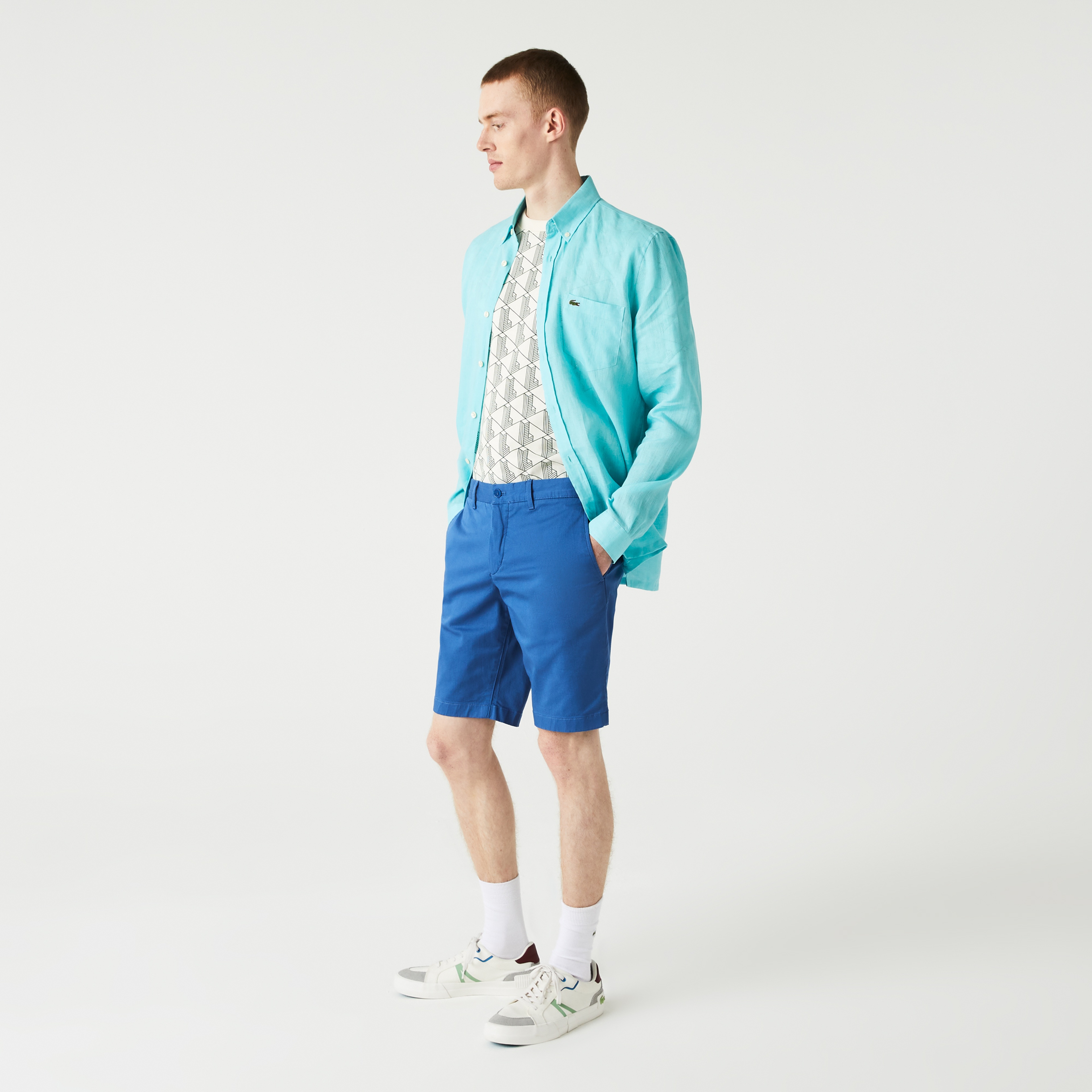 Lacoste Erkek Slim Fit Mavi Bermuda