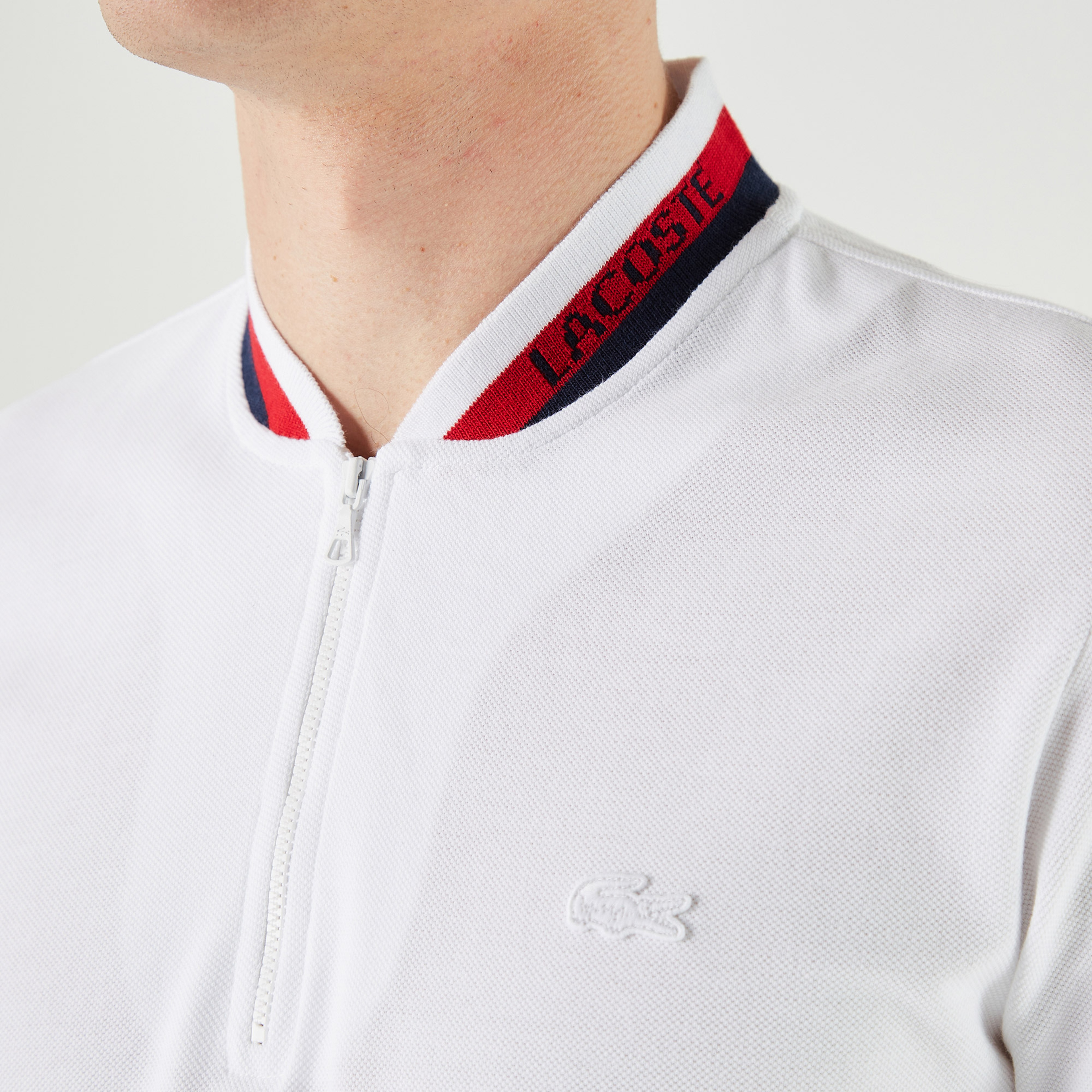 Lacoste Erkek Regular Fit Hakim Yaka Baskılı Beyaz Polo