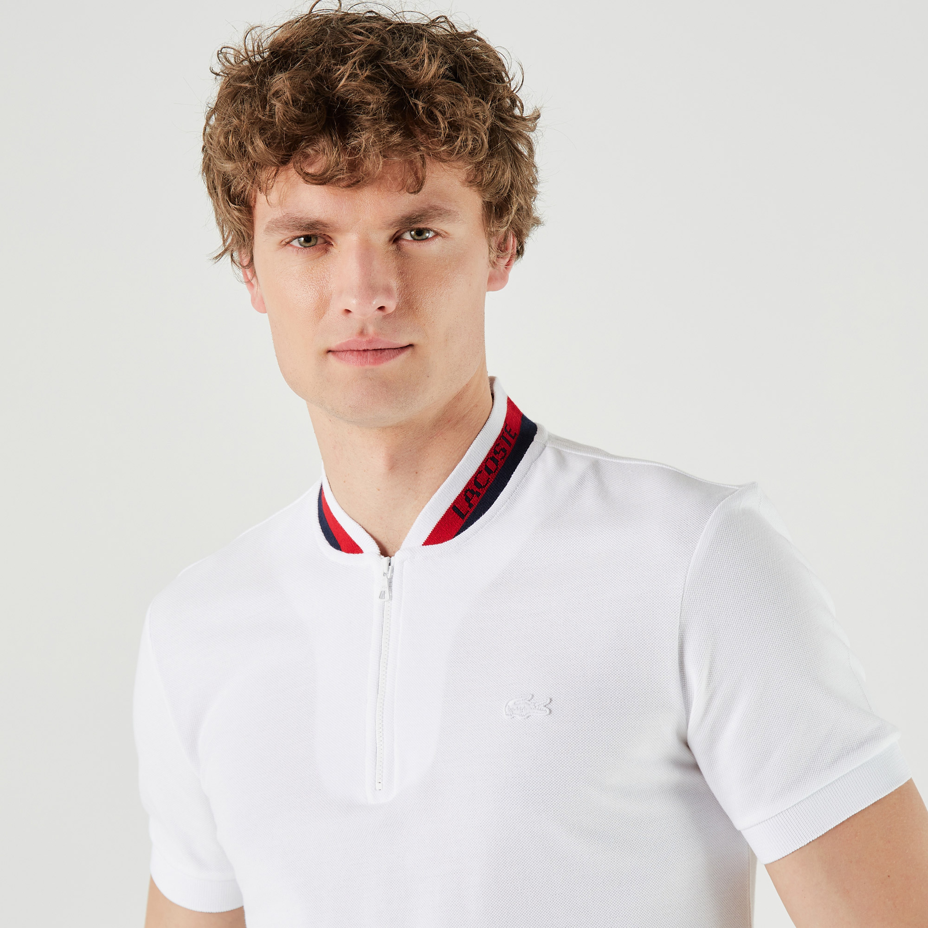 Lacoste Erkek Regular Fit Hakim Yaka Baskılı Beyaz Polo