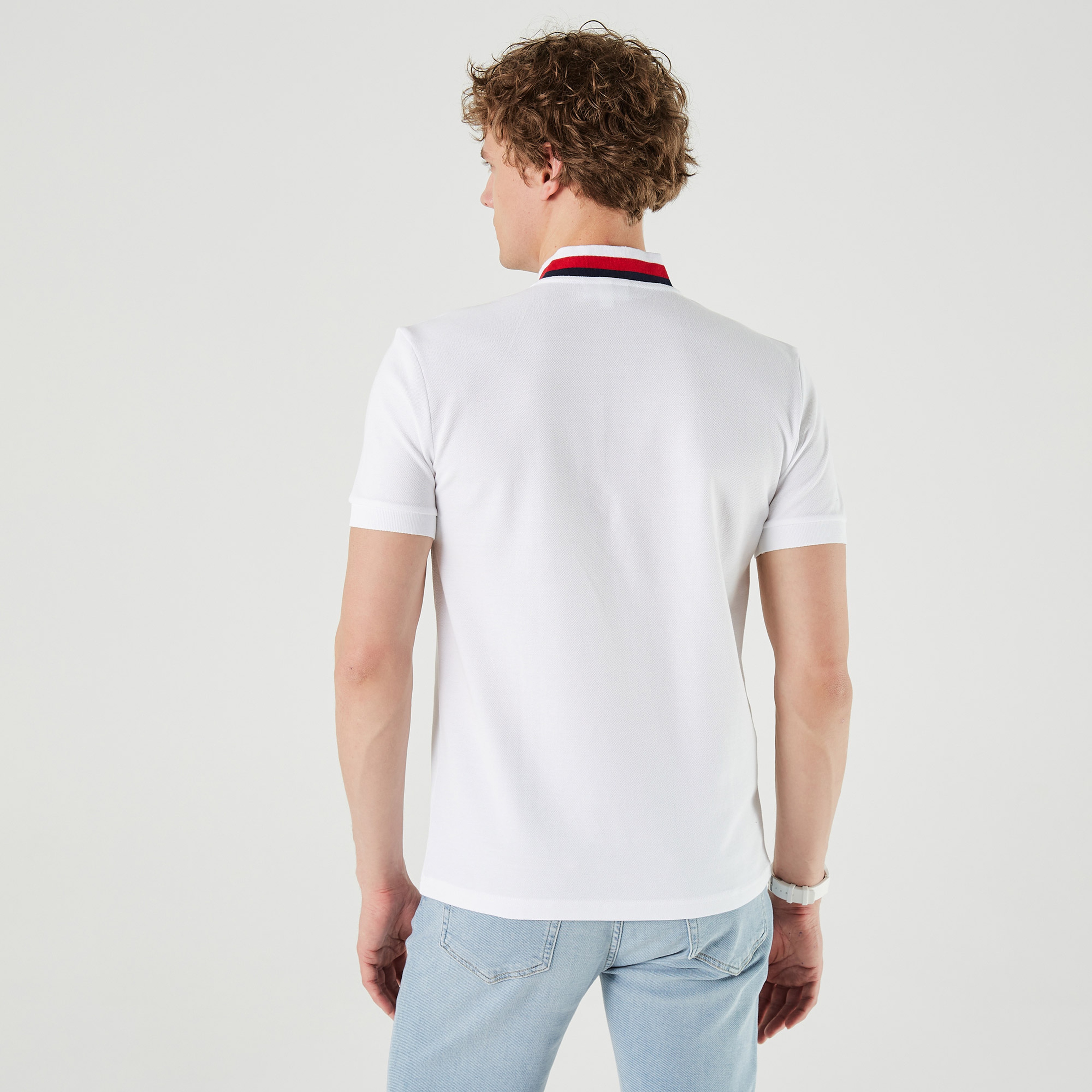 Lacoste Erkek Regular Fit Hakim Yaka Baskılı Beyaz Polo