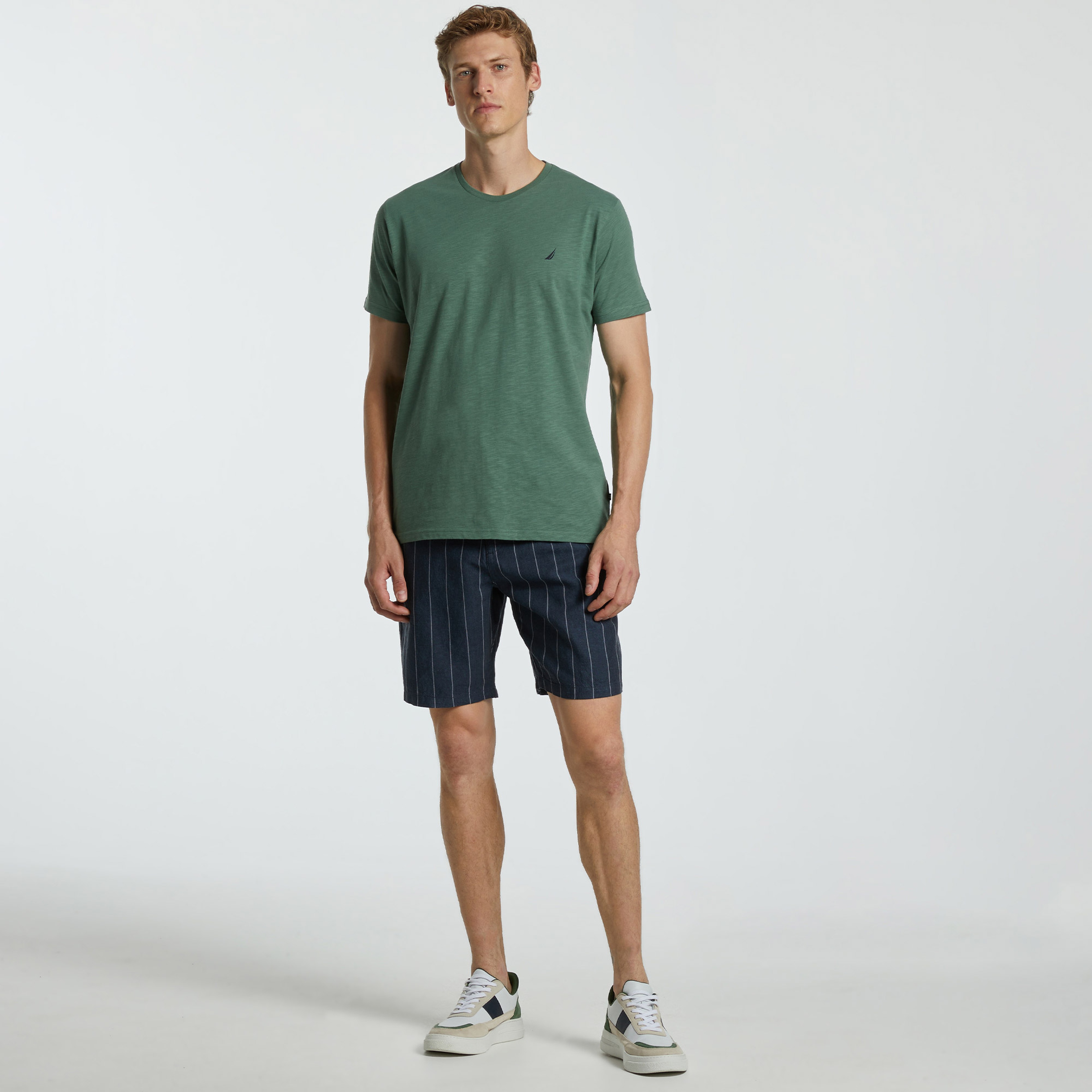 NAUTICA ERKEK LACİVERT KETEN BERMUDA ŞORT