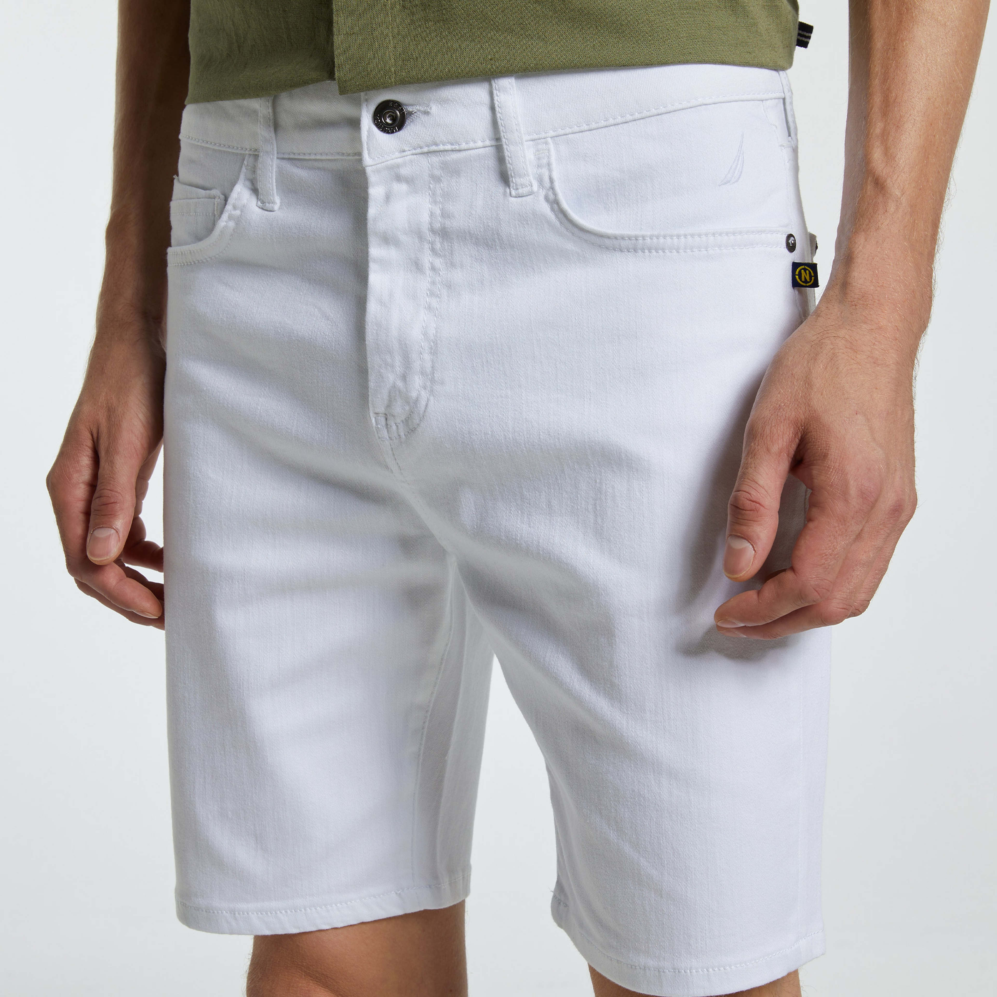 NAUTICA ERKEK BEYAZ SLIM FIT BERMUDA ŞORT