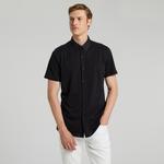 Nautica Erkek Siyah Slim Fit Kısa Kollu Gömlek