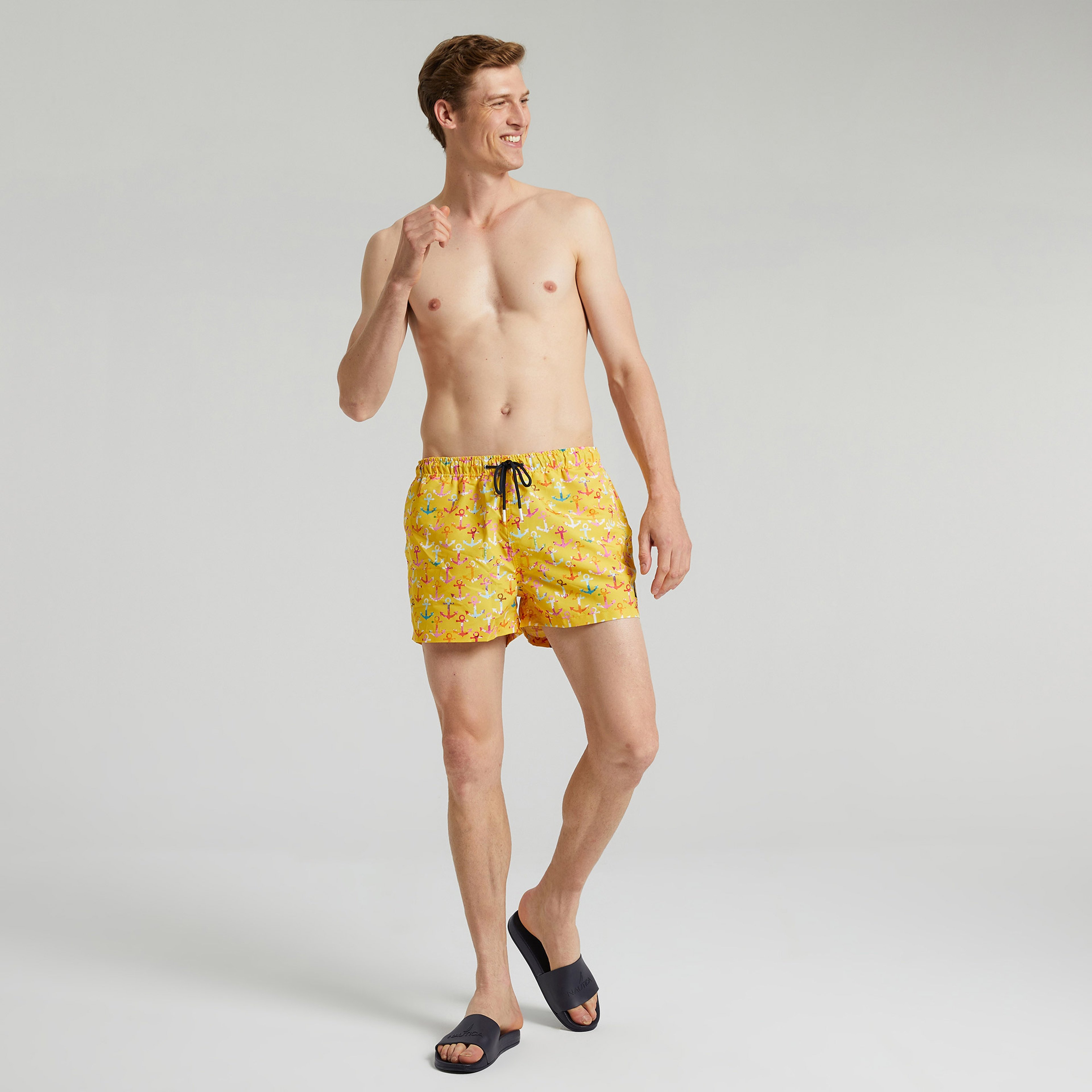 NAUTICA ERKEK SARI DESENLİ ŞORT MAYO