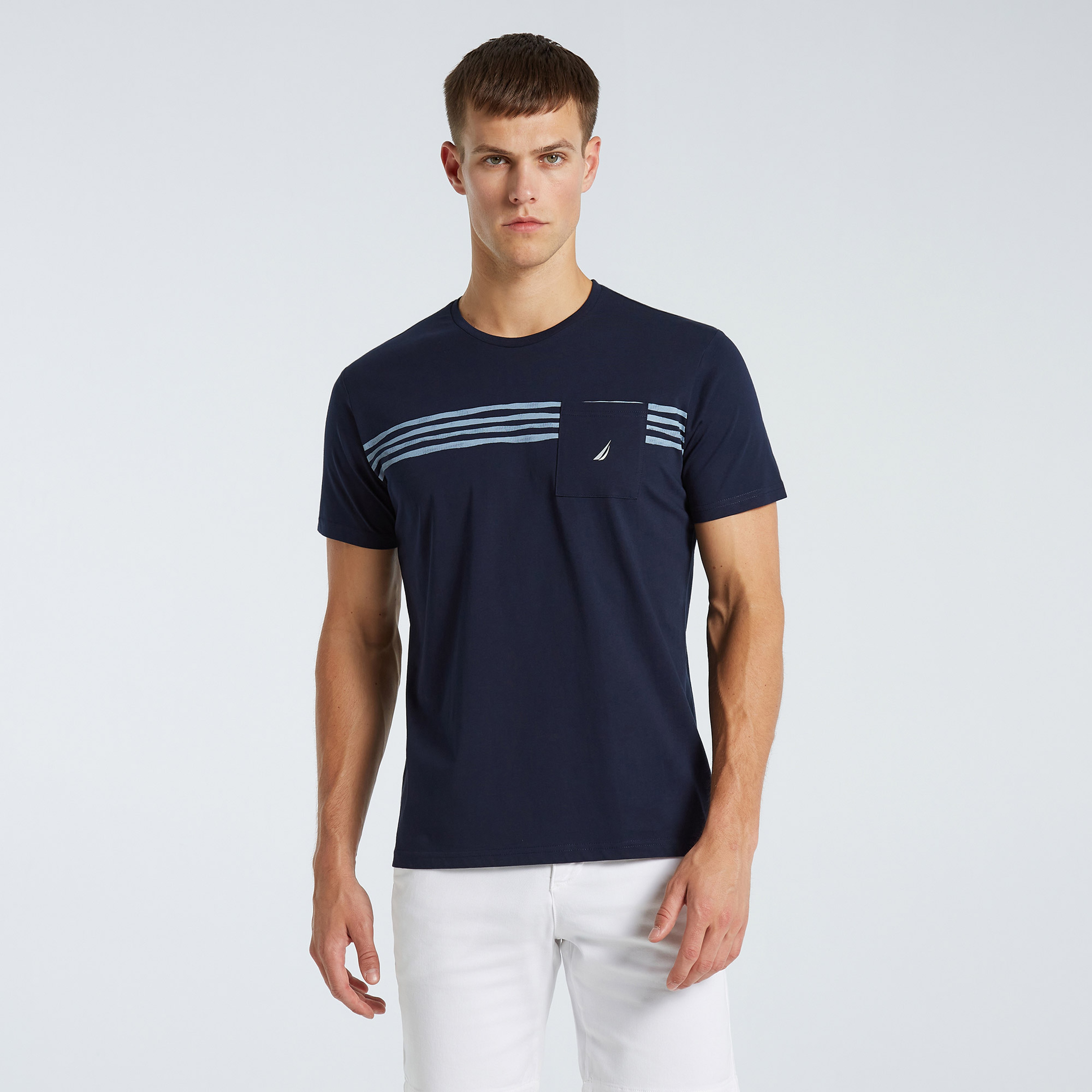 NAUTICA ERKEK LACİVERT STANDART FIT KISA KOLLU T-SHIRT