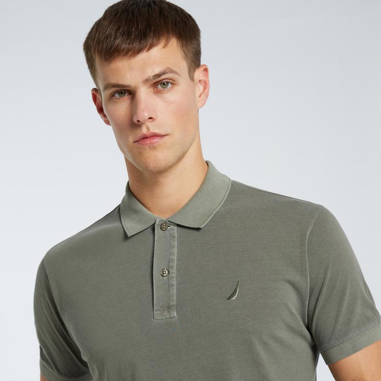 Nautica Erkek Yeşil Classic Fit Kısa Kollu Polo Yaka T-Shirt